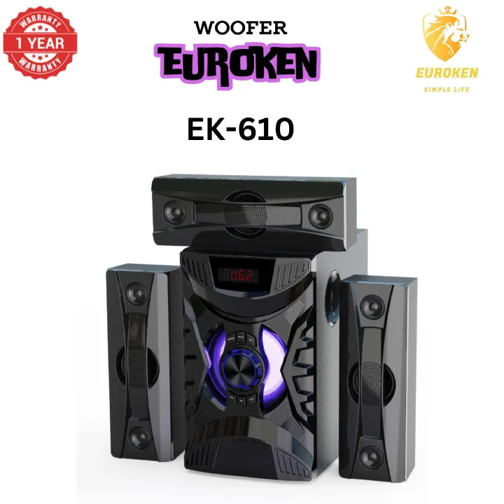 【Exclusive Offer】 NEW EUROKEN EK-610 3.1CH  20,000W Multimedia Bluetooth Woofer Home Theatre Speaker System  Subwoofer BLUETOOTH/USB/SD/FM Home Audio System  with Remote Control