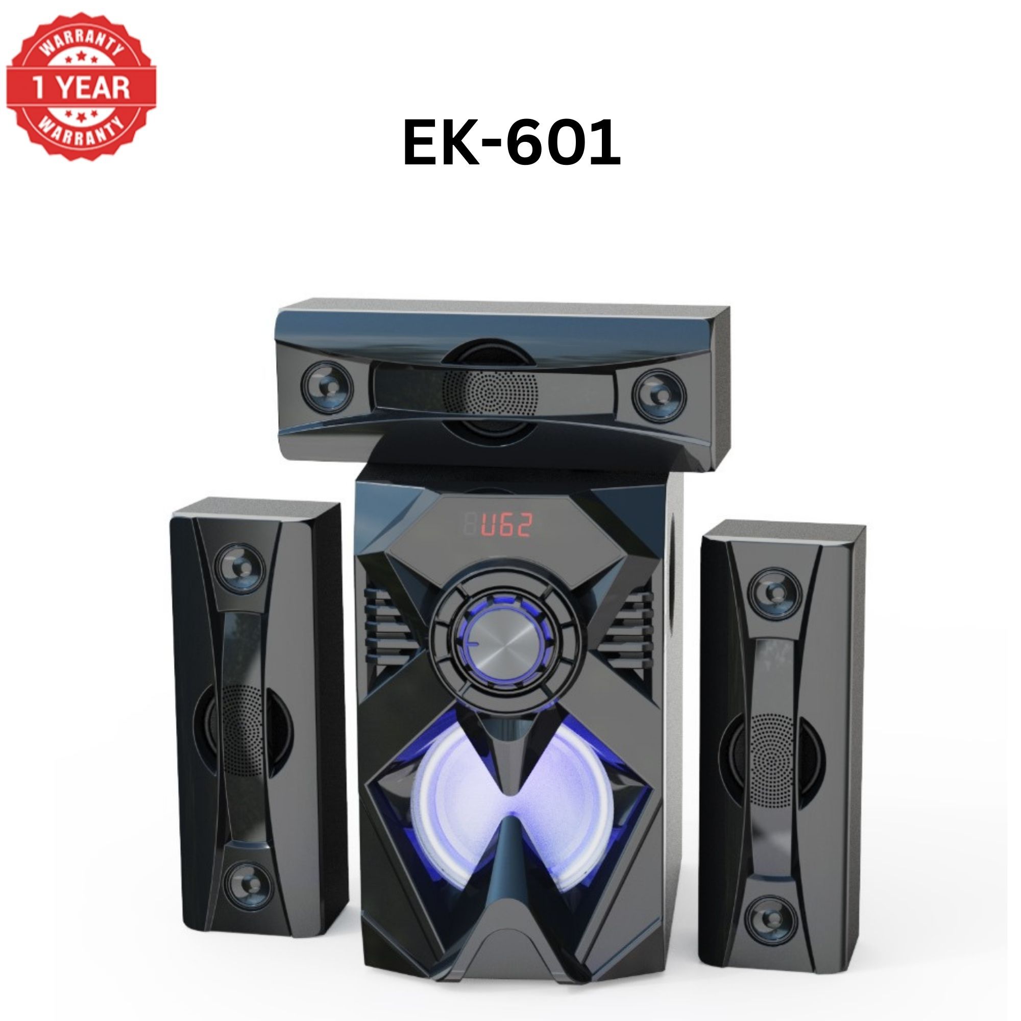 【Exclusive Offer】NEW EUROKEN EK-601 3.1CH With 20,000 PMPO Subwoofer Speaker  Home Theatre Audio System  With Remote Control BLUETOOTH/USB/SD/FM