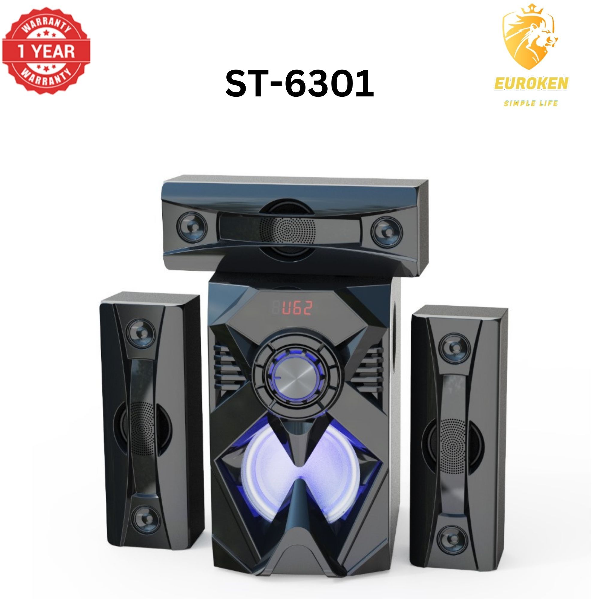 【Exclusive Offer】 NEW SINATECH ST-6301 3.1CH Subwoofer Speaker 20,000W PMPO Woofer Home Theatre Audio Speaker System BLUETOOTH/FM/SD/USB With Remote Control