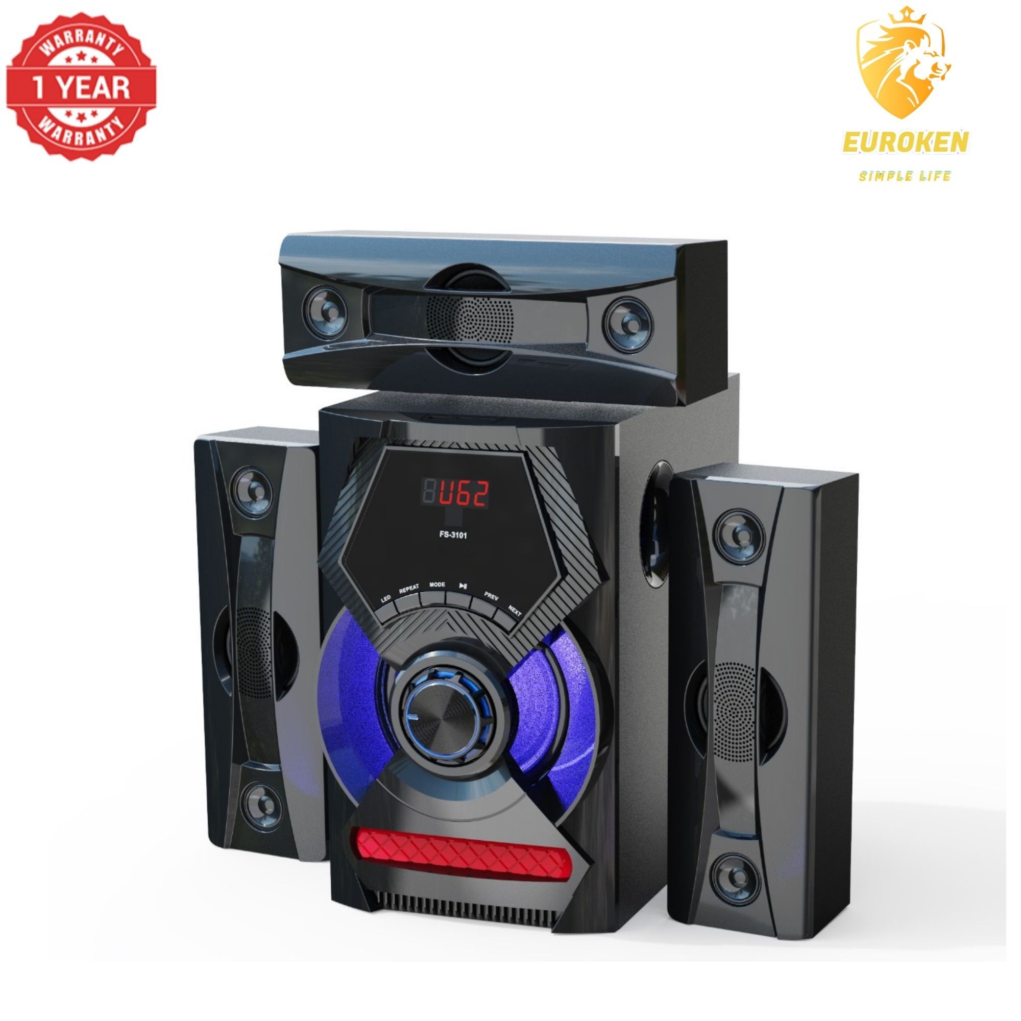 【Exclusive Offer】NEW SINATECH ST-6303 3.1CH With 20,000 PMPO Subwoofer Speaker  Home Theatre Audio System  With Remote Control BLUETOOTH/USB/SD/FM