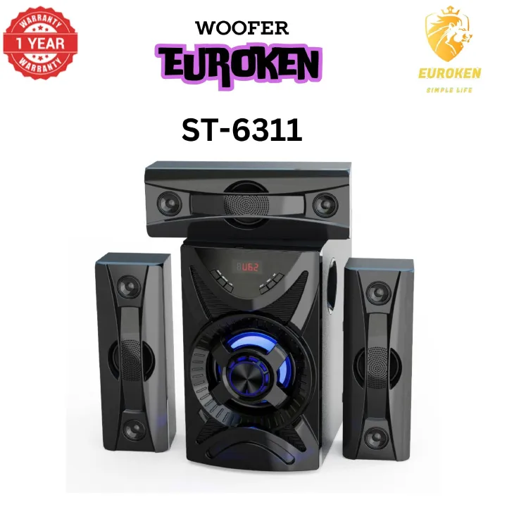 【Exclusive Offer】NEW SINATECH ST-6311 3.1CH With 20,000 PMPO Subwoofer Speaker  Home Theatre Audio System  With Remote Control BLUETOOTH/USB/SD/FM