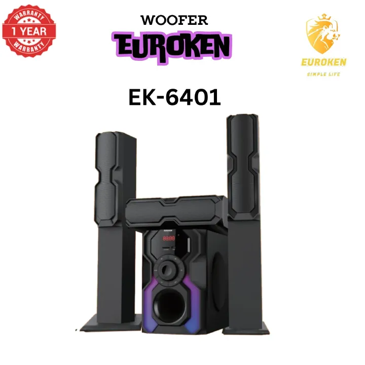 NEW EUROKEN Home Theatre System EK-6401 3 In1 Tall Boy Ac 10,000W PMPO Bluetooth Fm USB SD Mem Card Support