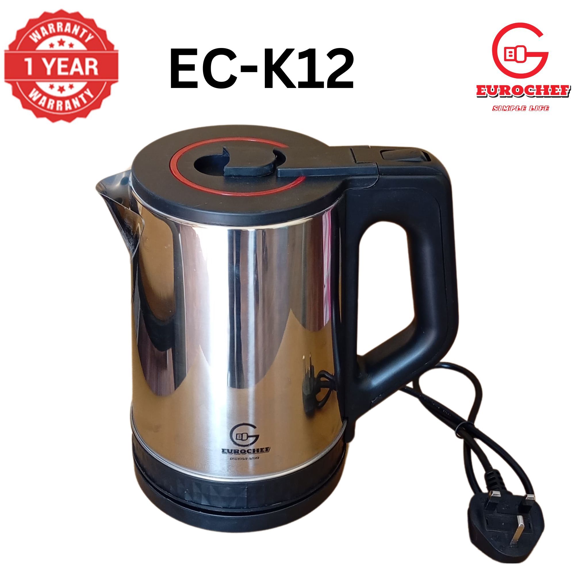 EUROCHEF EC-K12  2 L Stainless steel Electric Cordless Kettle Electric Jug for boiling water Kitchen Appliaance
