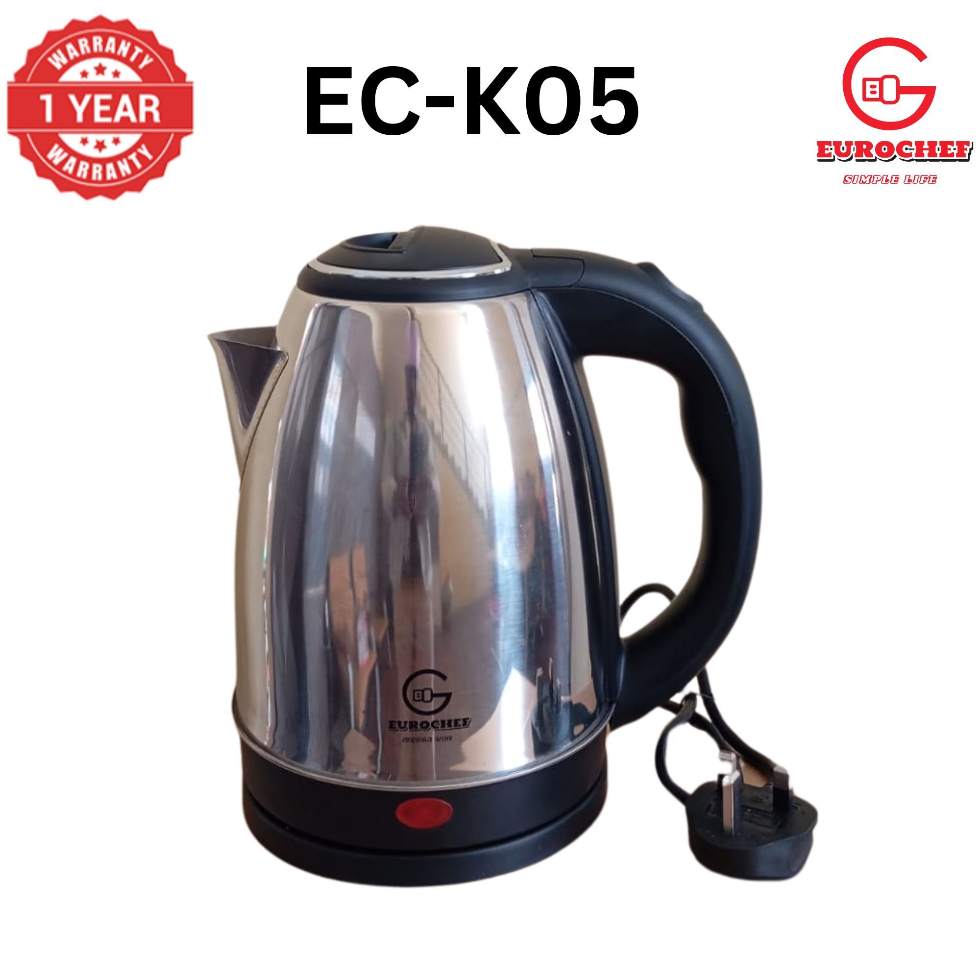 Eurochef  EC-K05 2L stainless steel cordless Electric Kettle  jug for boiling water home appliance