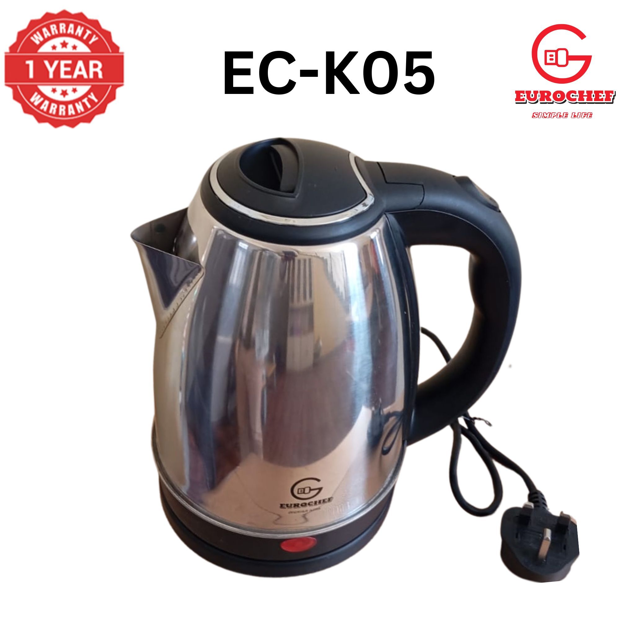 Eurochef  EC-K05 2L stainless steel cordless Electric Kettle  jug for boiling water home appliance