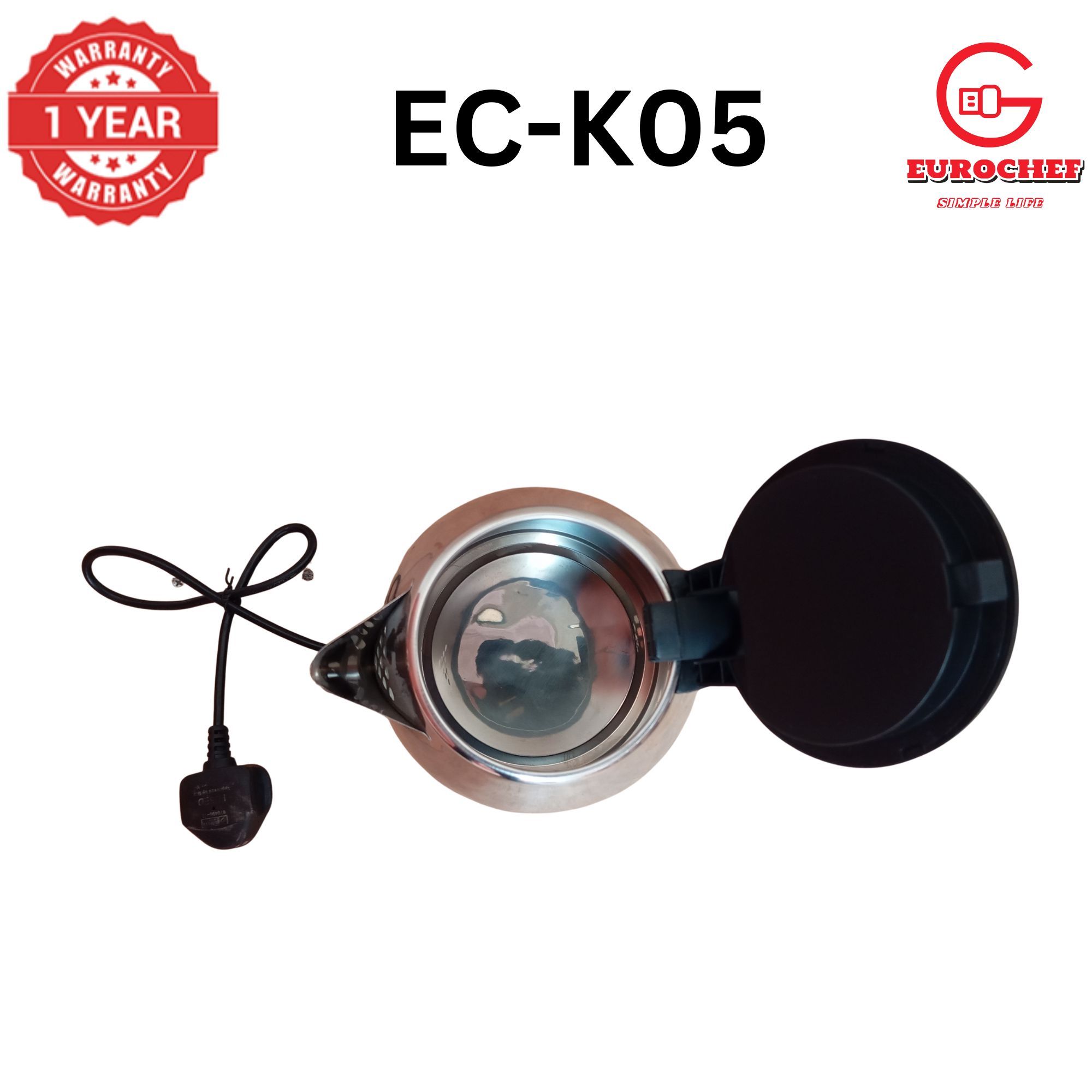 Eurochef  EC-K05 2L stainless steel cordless Electric Kettle  jug for boiling water home appliance