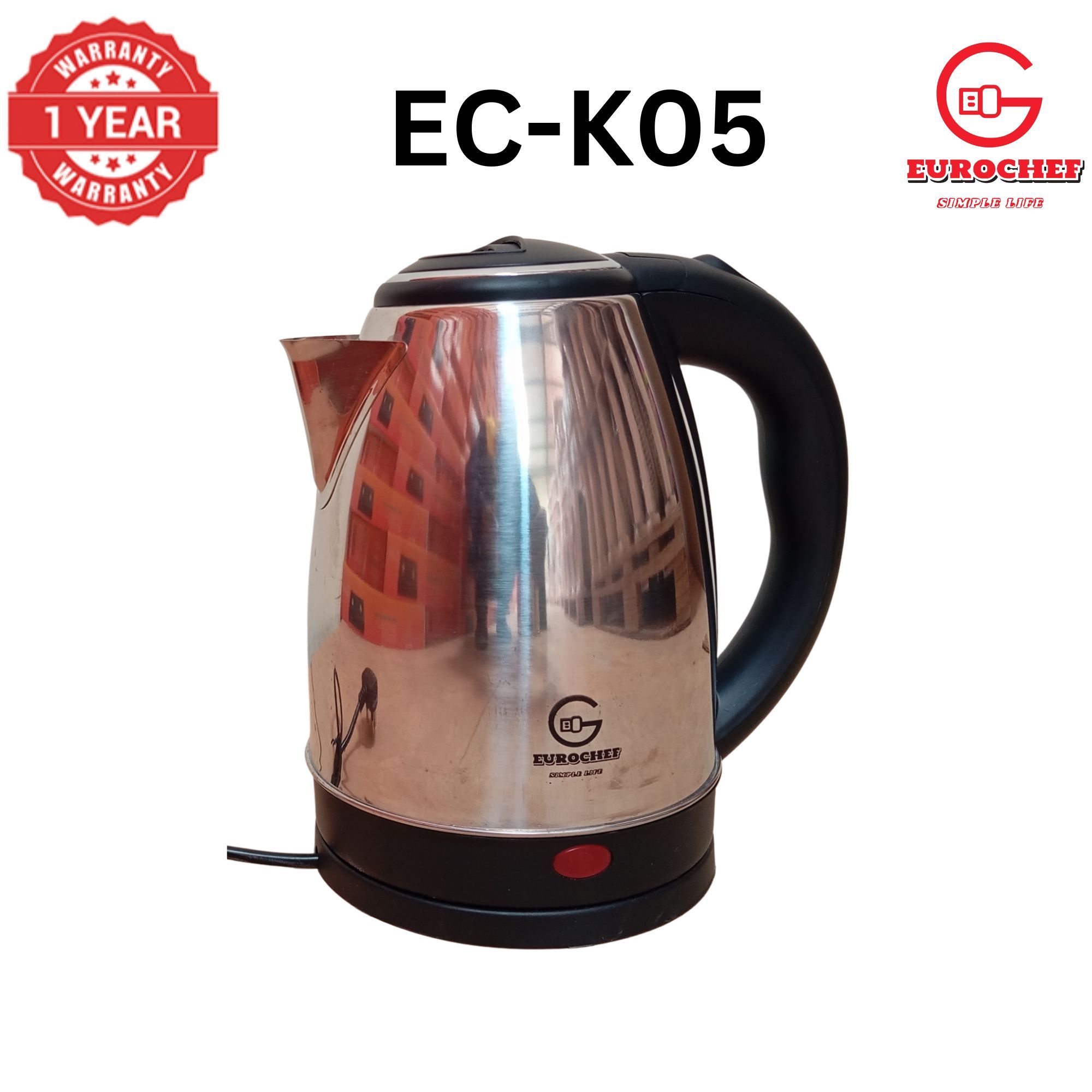 Eurochef  EC-K05 2L stainless steel cordless Electric Kettle  jug for boiling water home appliance