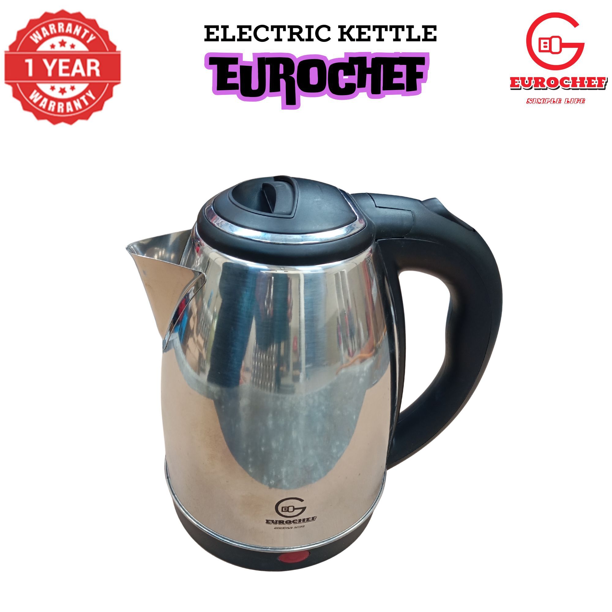 Eurochef  EC-K05 2L stainless steel cordless Electric Kettle  jug for boiling water home appliance