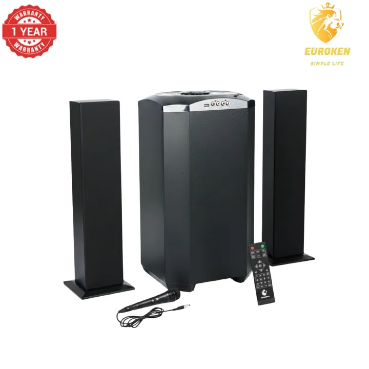【Exclusive Offer】NEW EUROKEN MTUNGI EK-607 2.1CH With 20,000 PMPO MTUNGI Subwoofer Speaker  Home Theatre Audio System  With Remote Control BLUETOOTH/USB/SD/FM FREE MIC
