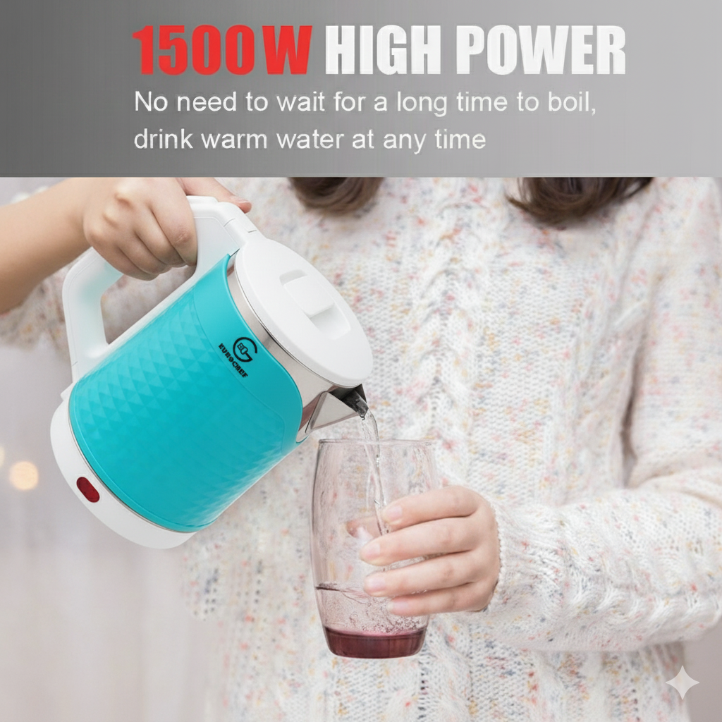 【Limited Offer】 EUROCHEF EC-K16  2 L Stainless steel Electric Cordless Kettle Electric Jug for boiling water Kitchen Appliaance