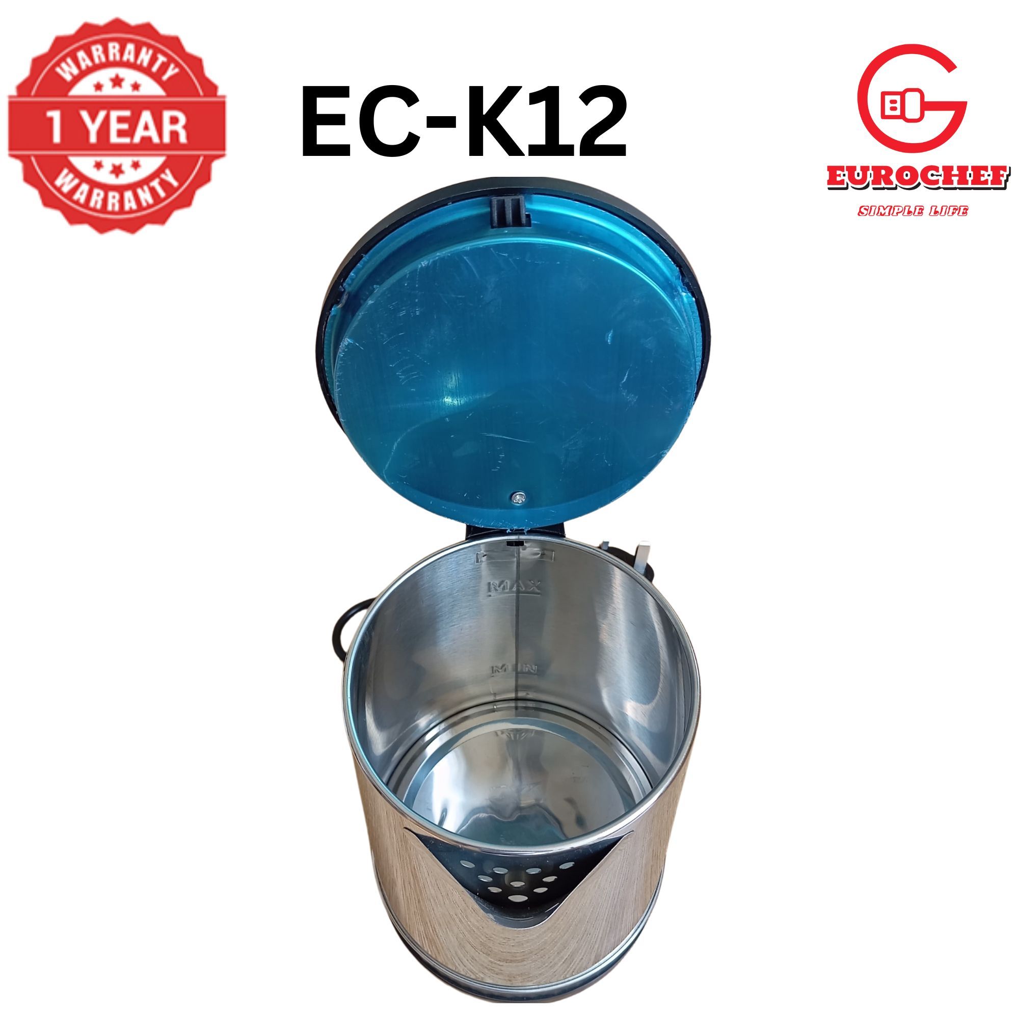 【Limited Offer】 EUROCHEF EC-K12  2 L Stainless steel Electric Cordless Kettle Electric Jug for boiling water Kitchen Appliaance