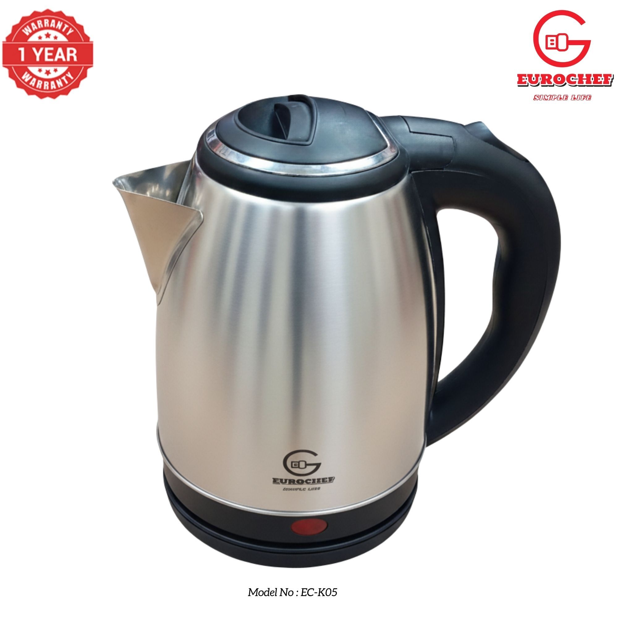 【Limited Offer】 Eurochef  EC-K05 2L stainless steel cordless Electric Kettle  jug for boiling water home appliance
