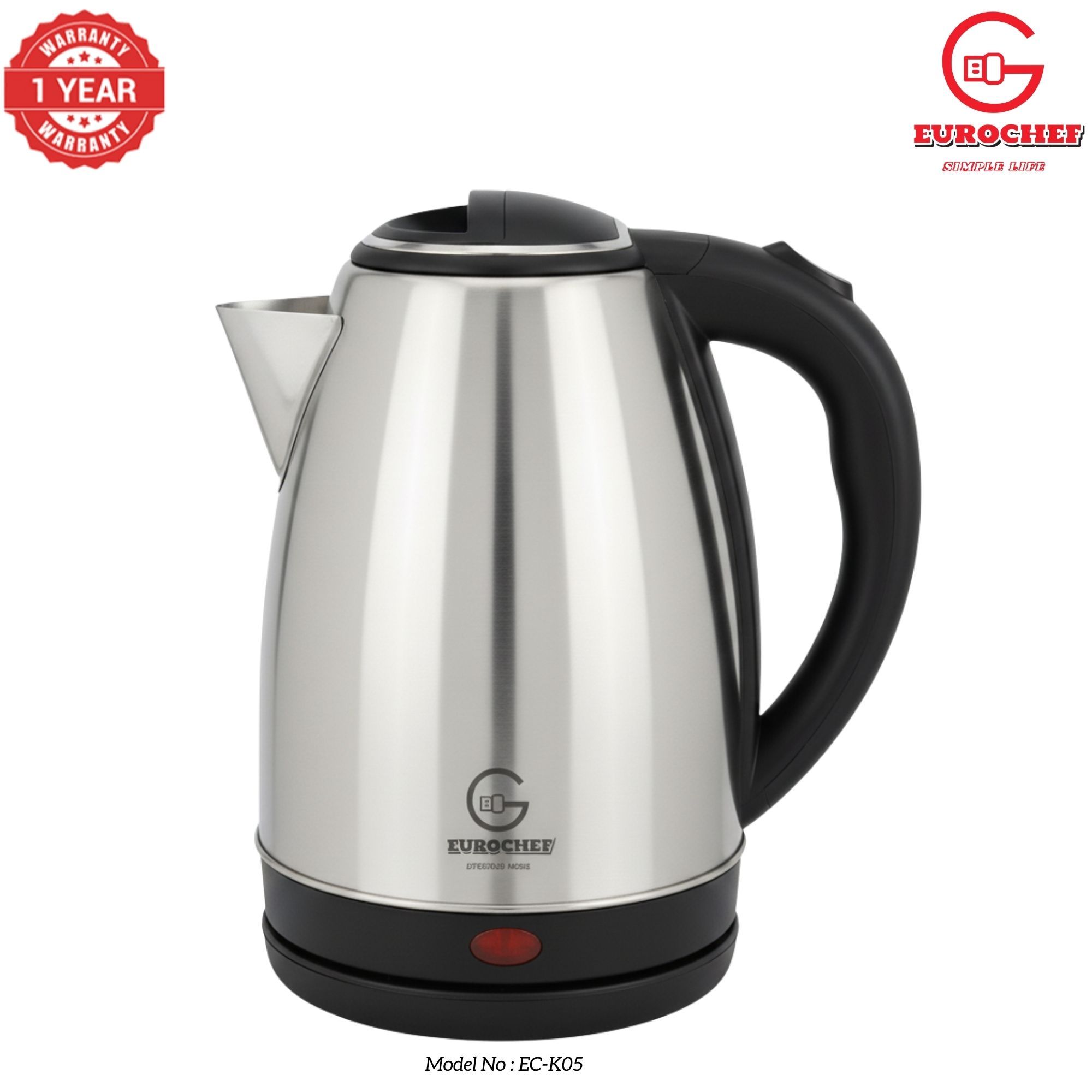 【Limited Offer】 Eurochef  EC-K05 2L stainless steel cordless Electric Kettle  jug for boiling water home appliance