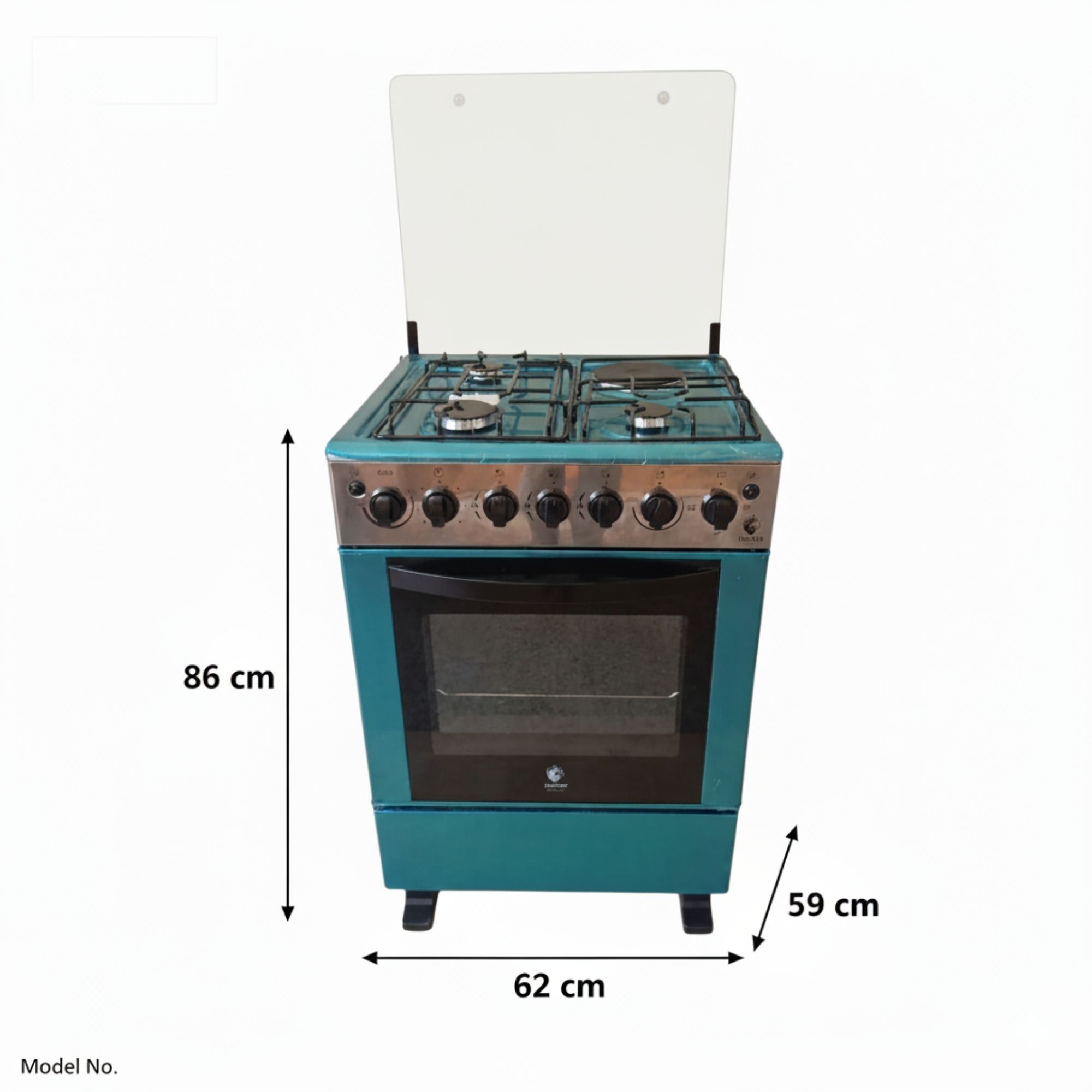 【LIMITED OFFER】 Euroken Euro65-3+1E-E  60l Home Improvement  Free Standing Cooker  3 Gas +1 Hotplate Kitchen Appliance With Electric Oven - 60x65cm