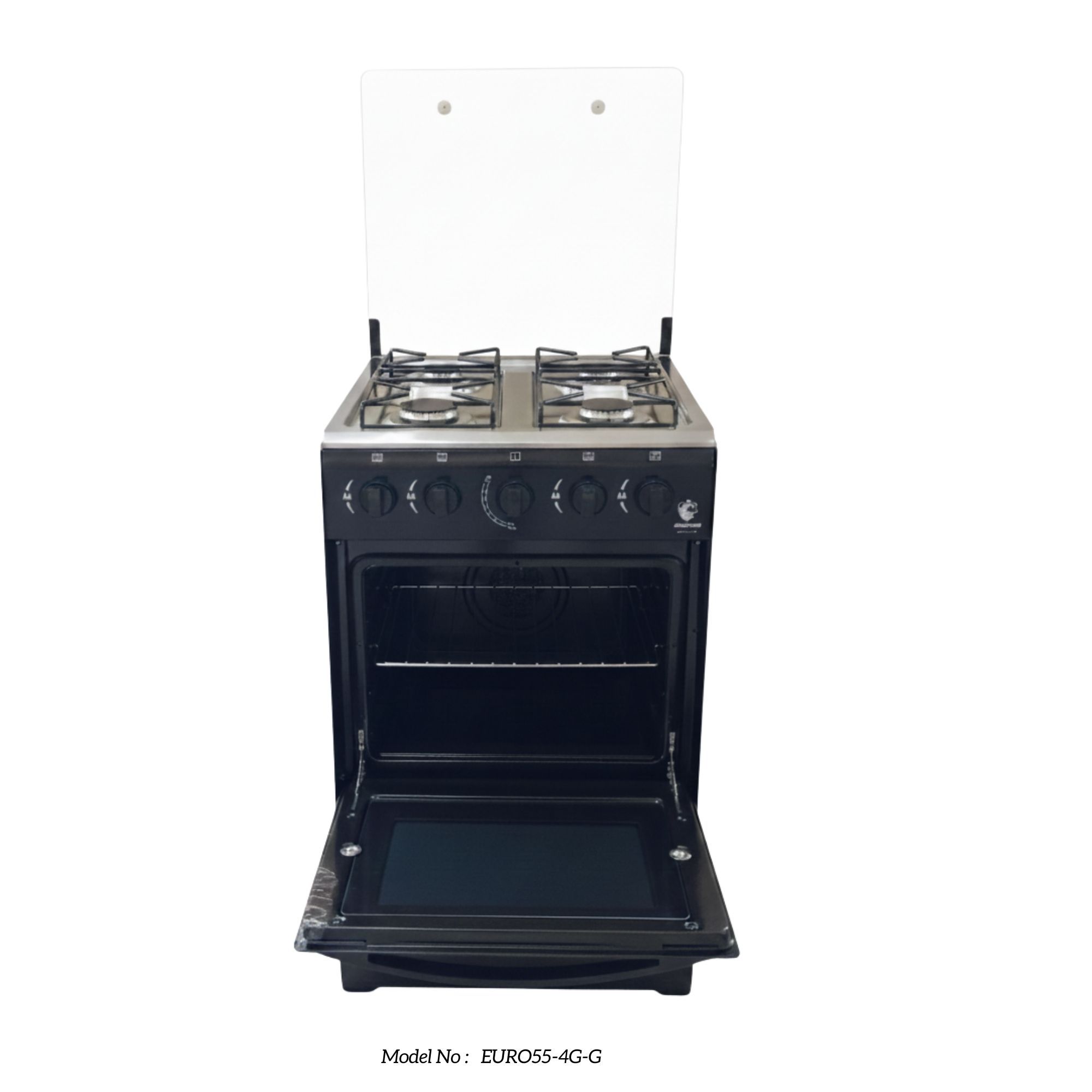 【LIMITED OFFER】Euroken Euro55-4G-G 50L Home Improvement Free Standing Full Gas Cooker Kitchen Appliance With Gas Oven 4 Burners 50X55Cm