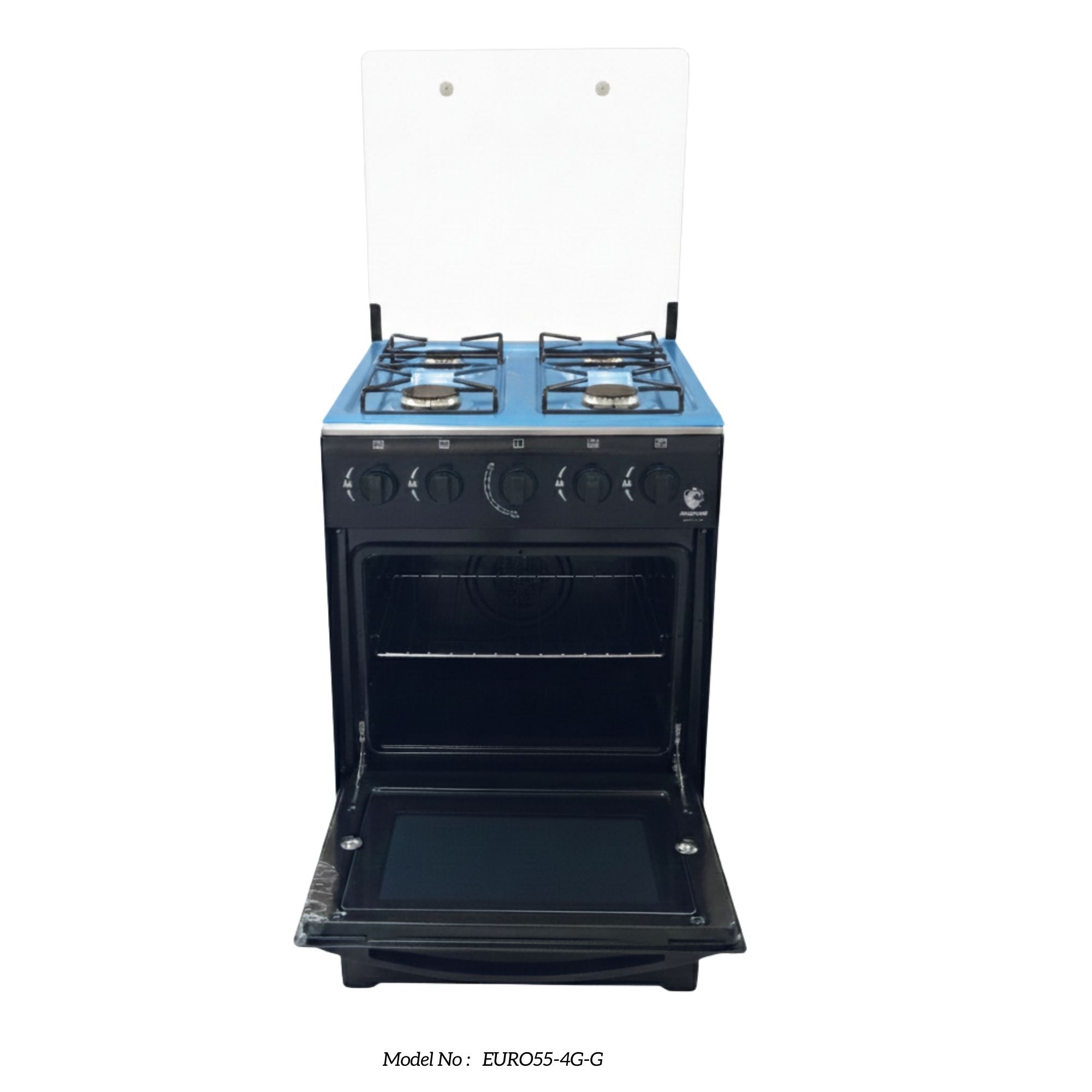 【LIMITED OFFER】Euroken Euro55-4G-G 50L Home Improvement Free Standing Full Gas Cooker Kitchen Appliance With Gas Oven 4 Burners 50X55Cm