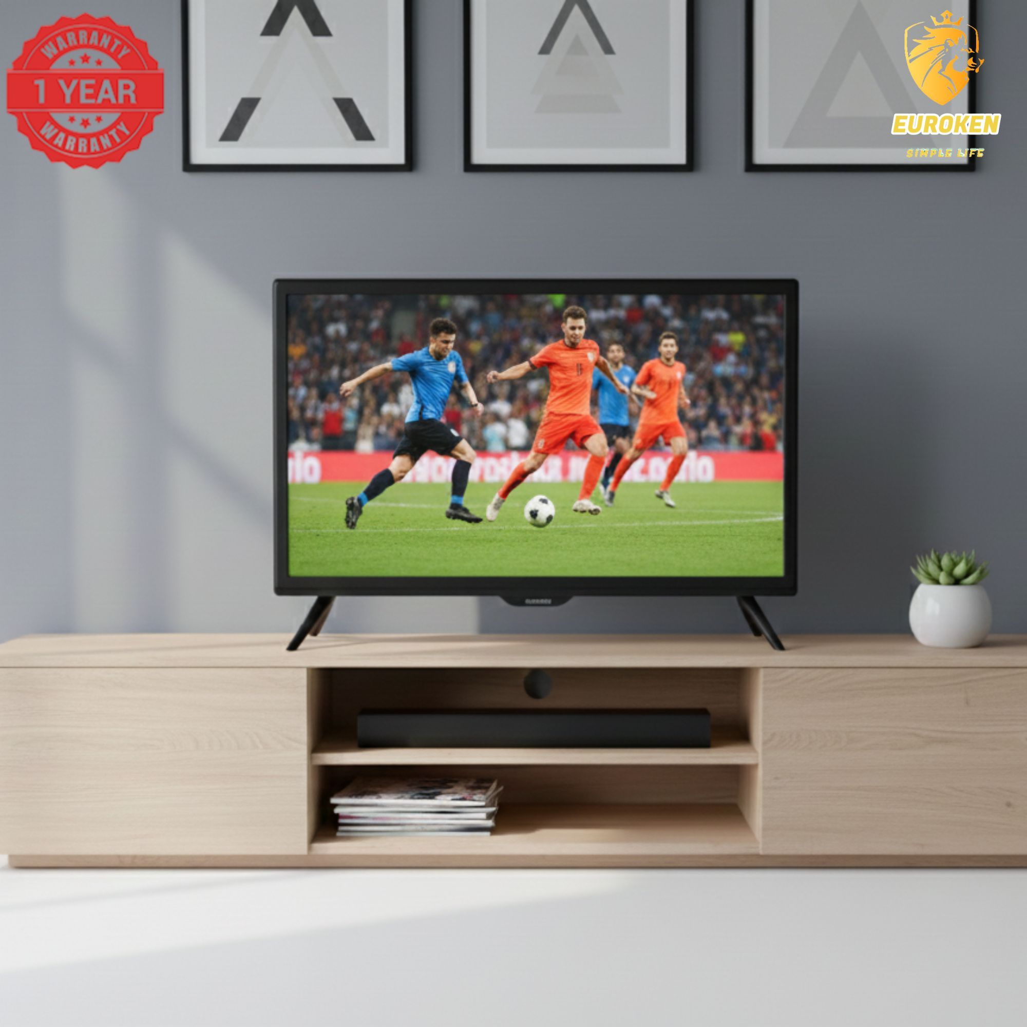 【Limited Offer】 EUROKEN  EK-26LC24T2 24" INCH FULL SCREEN DISPLAY TELEVISION AC/DC DIGITAL LED TV WITH INBUILT DECODER FOR LOCAL CHANNELS WIDE COLOR ENHANCER, USB HDMI PORTS