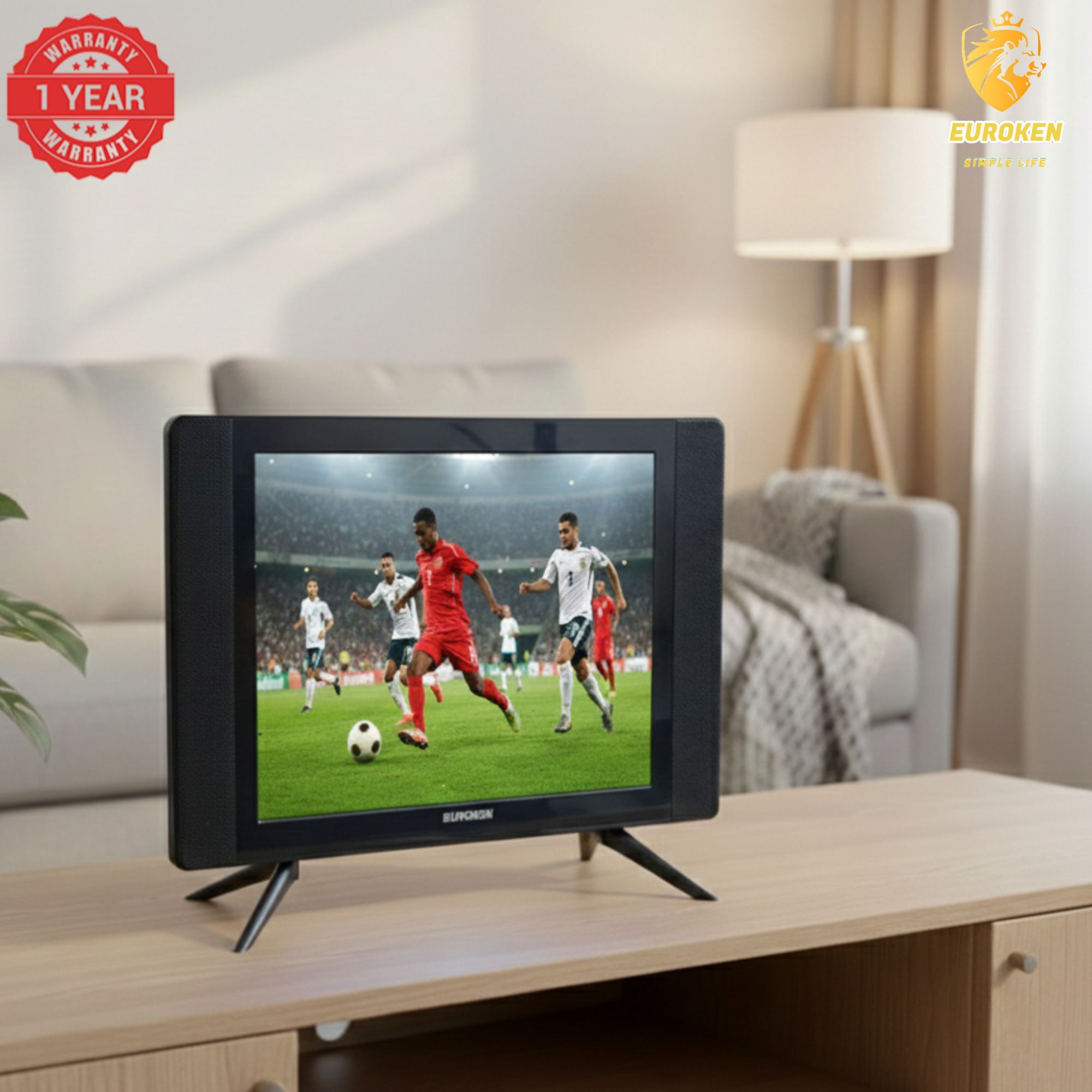 【Limited Offer】 EUROKEN HS-22LS19T2 19" INCH FULL SCREEN DISPLAY TELEVISION AC/DC DIGITAL LED TV WITH INBUILT DECODER FOR LOCAL CHANNELS WIDE COLOR ENHANCER, USB HDMI PORTS