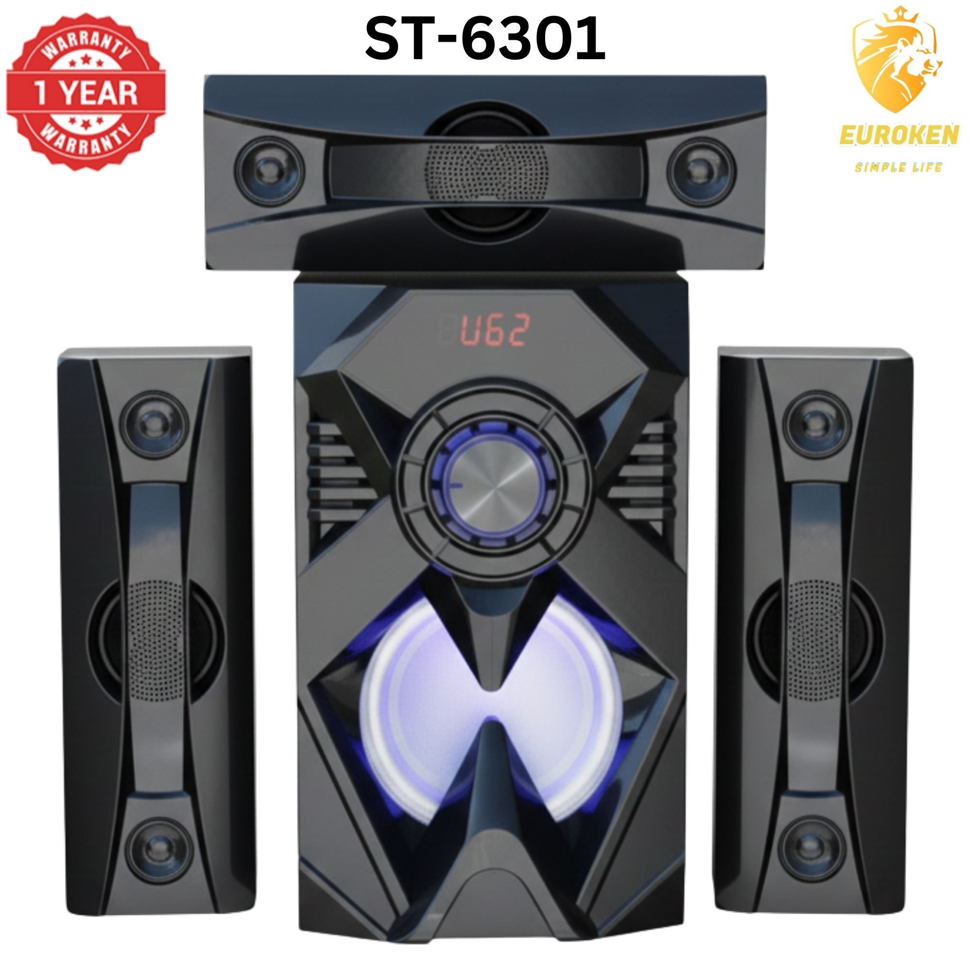 【Exclusive Offer】 NEW SINATECH ST-6301 3.1CH Subwoofer Speaker 20,000W PMPO Woofer Home Theatre Audio Speaker System BLUETOOTH/FM/SD/USB With Remote Control
