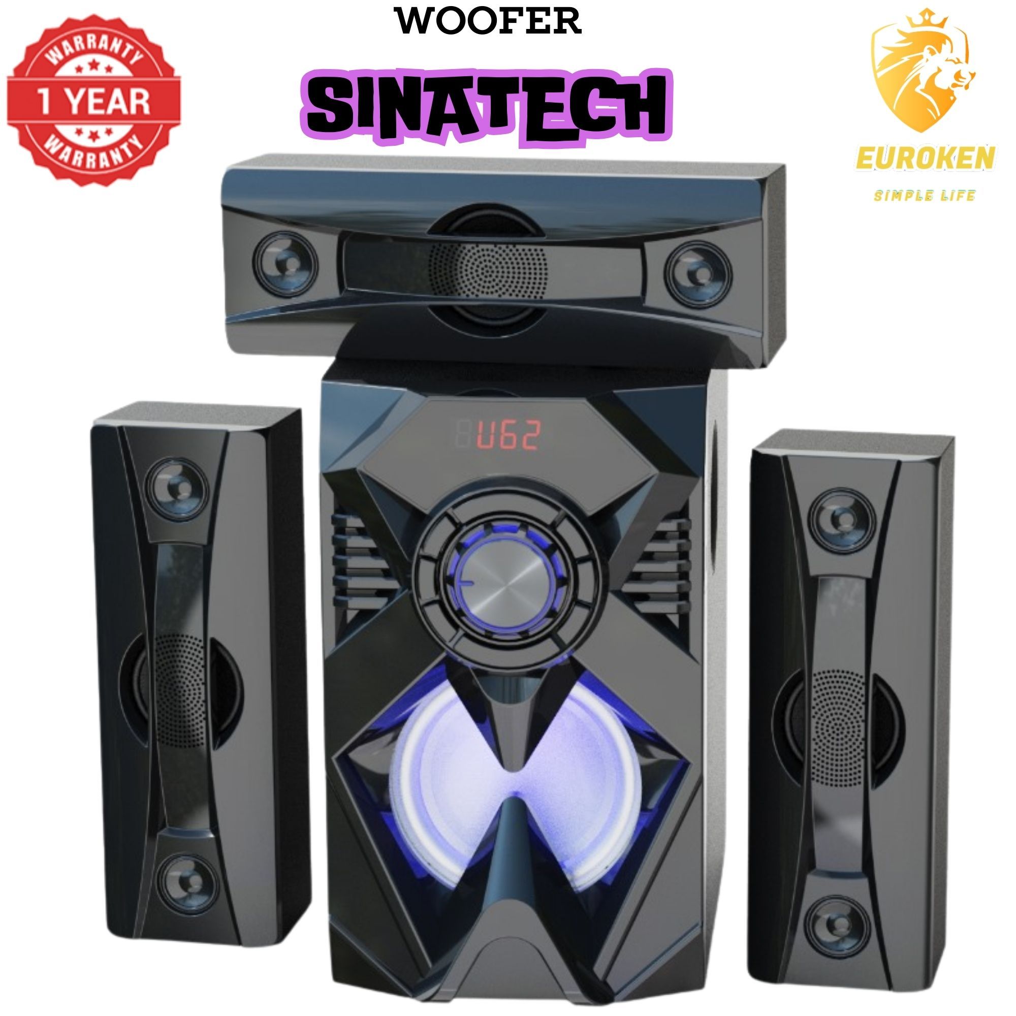 【Exclusive Offer】 NEW SINATECH ST-6301 3.1CH Subwoofer Speaker 20,000W PMPO Woofer Home Theatre Audio Speaker System BLUETOOTH/FM/SD/USB With Remote Control