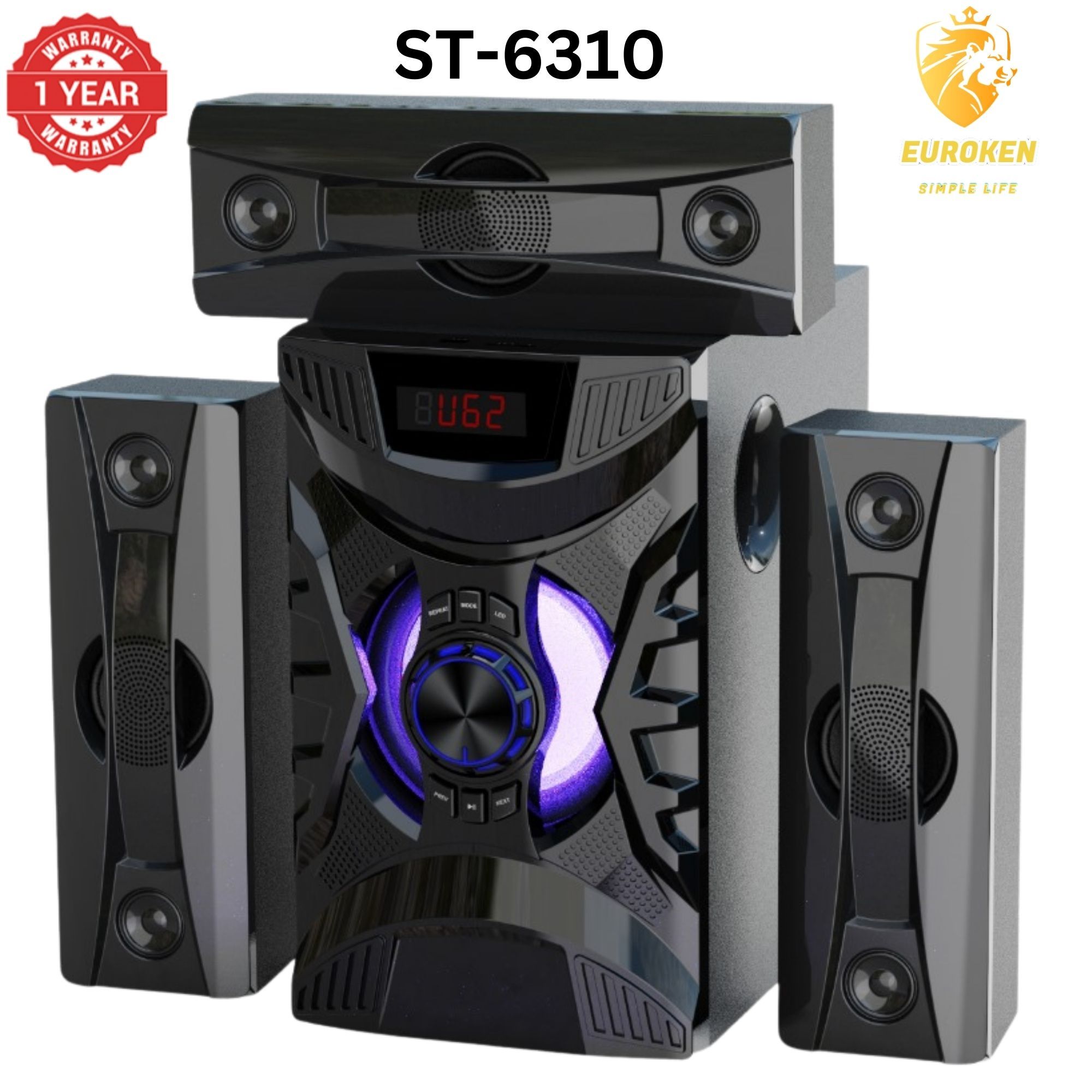 【Exclusive Offer】 NEW SINATECH ST-6310 3.1CH Subwoofer Speaker 20,000W PMPO Woofer Home Theatre Audio Speaker System BLUETOOTH/FM/SD/USB With Remote Control