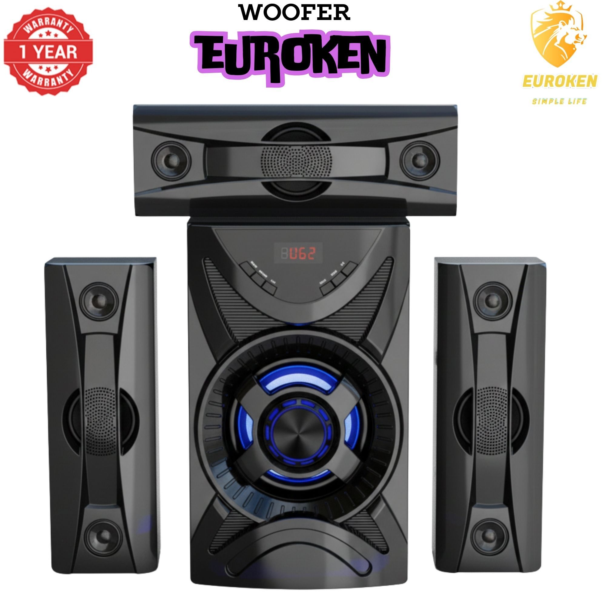 【Exclusive Offer】NEW SINATECH ST-6311 3.1CH With 20,000 PMPO Subwoofer Speaker  Home Theatre Audio System  With Remote Control BLUETOOTH/USB/SD/FM