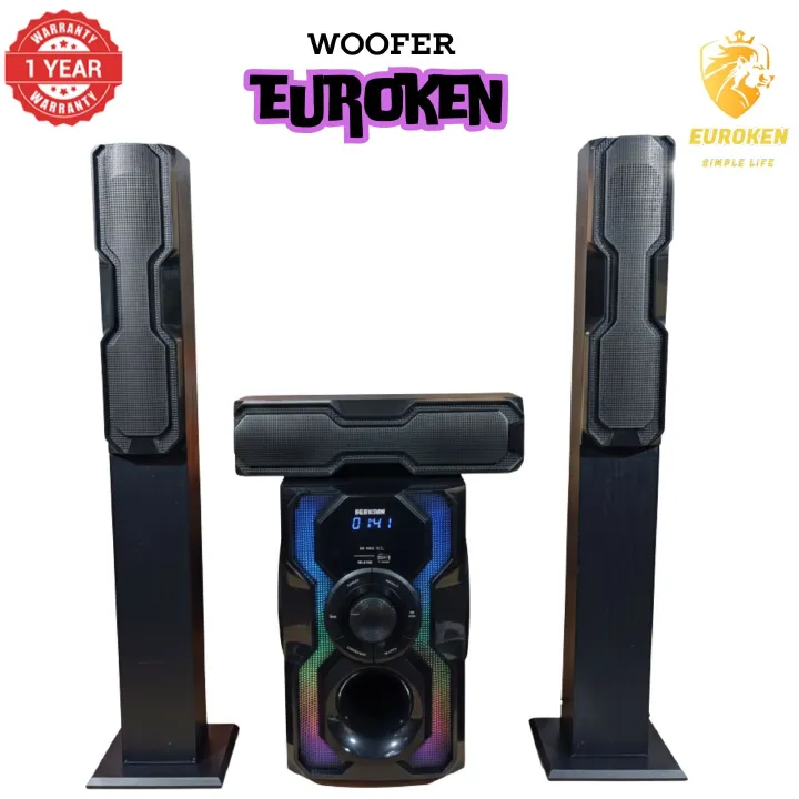 【Limited Offer】 NEW EUROKEN Home Theatre System EK-6401 3 In1 Tall Boy Ac 10,000W PMPO Bluetooth Fm USB SD Mem Card Support