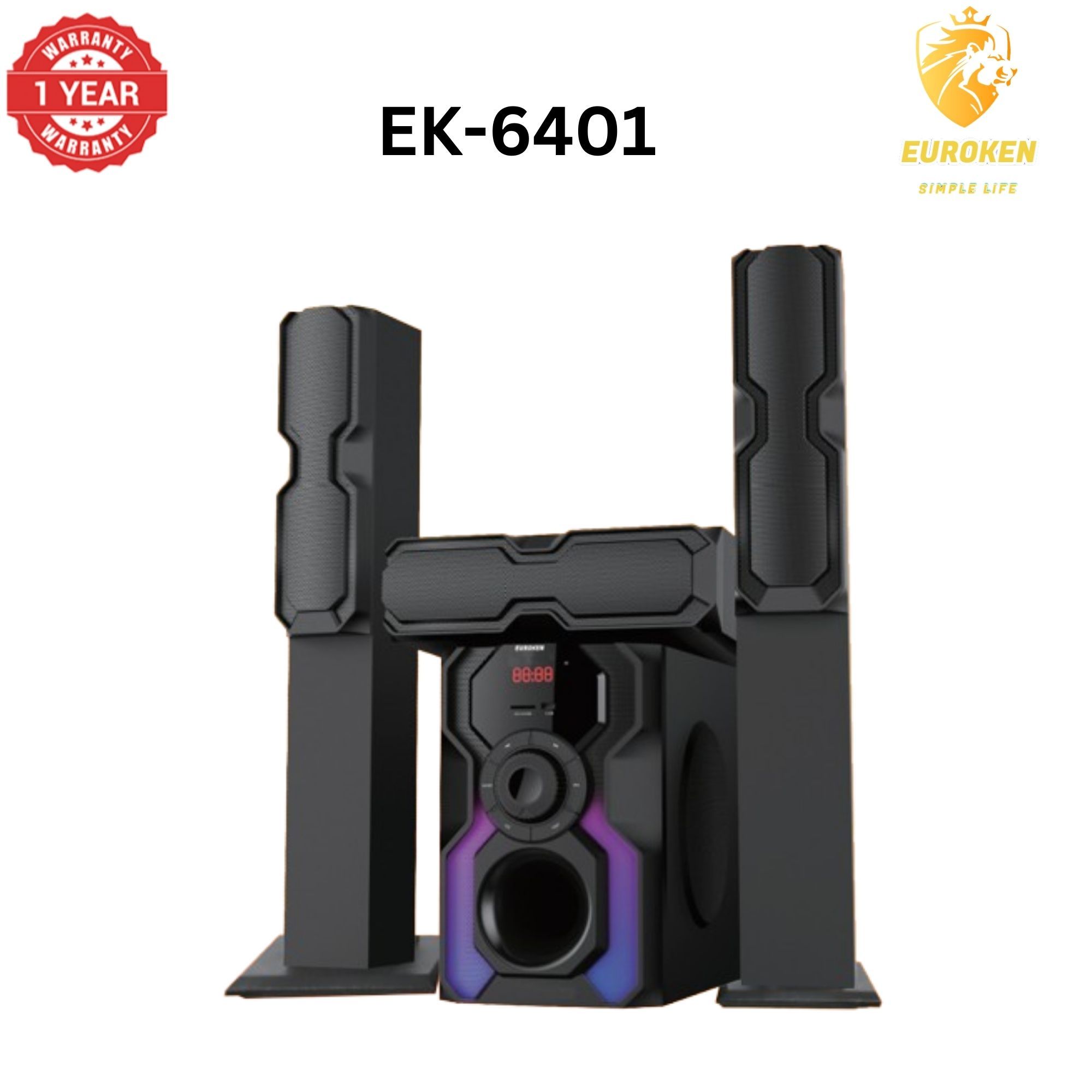 【Limited Offer】 NEW EUROKEN Home Theatre System EK-6401 3 In1 Tall Boy Ac 10,000W PMPO Bluetooth Fm USB SD Mem Card Support