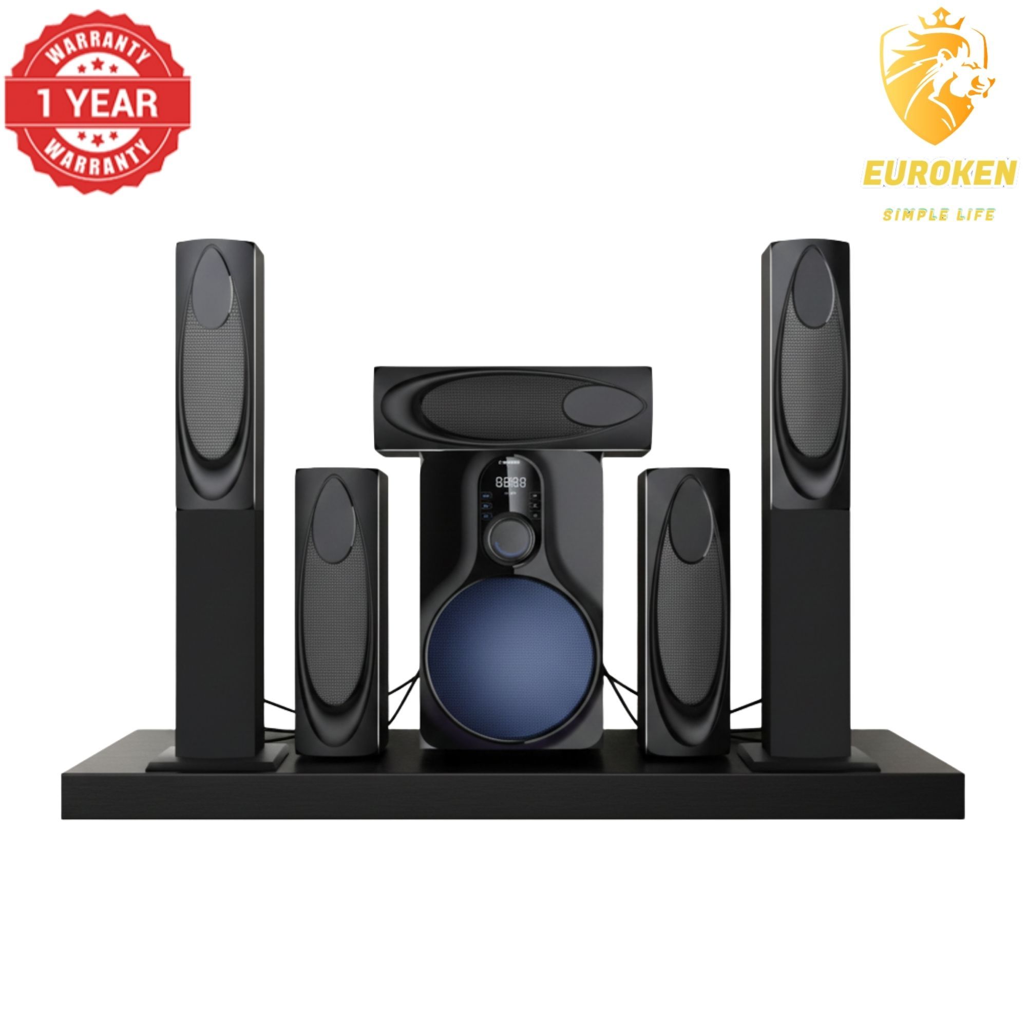 【Limited Offer】New Euroken EK-58K5 Home Theatre System 5 in 1 Tall Boys 15,000 PMPO with Bluetooth ?FM/SD Mem card Support with Super Bass Boost