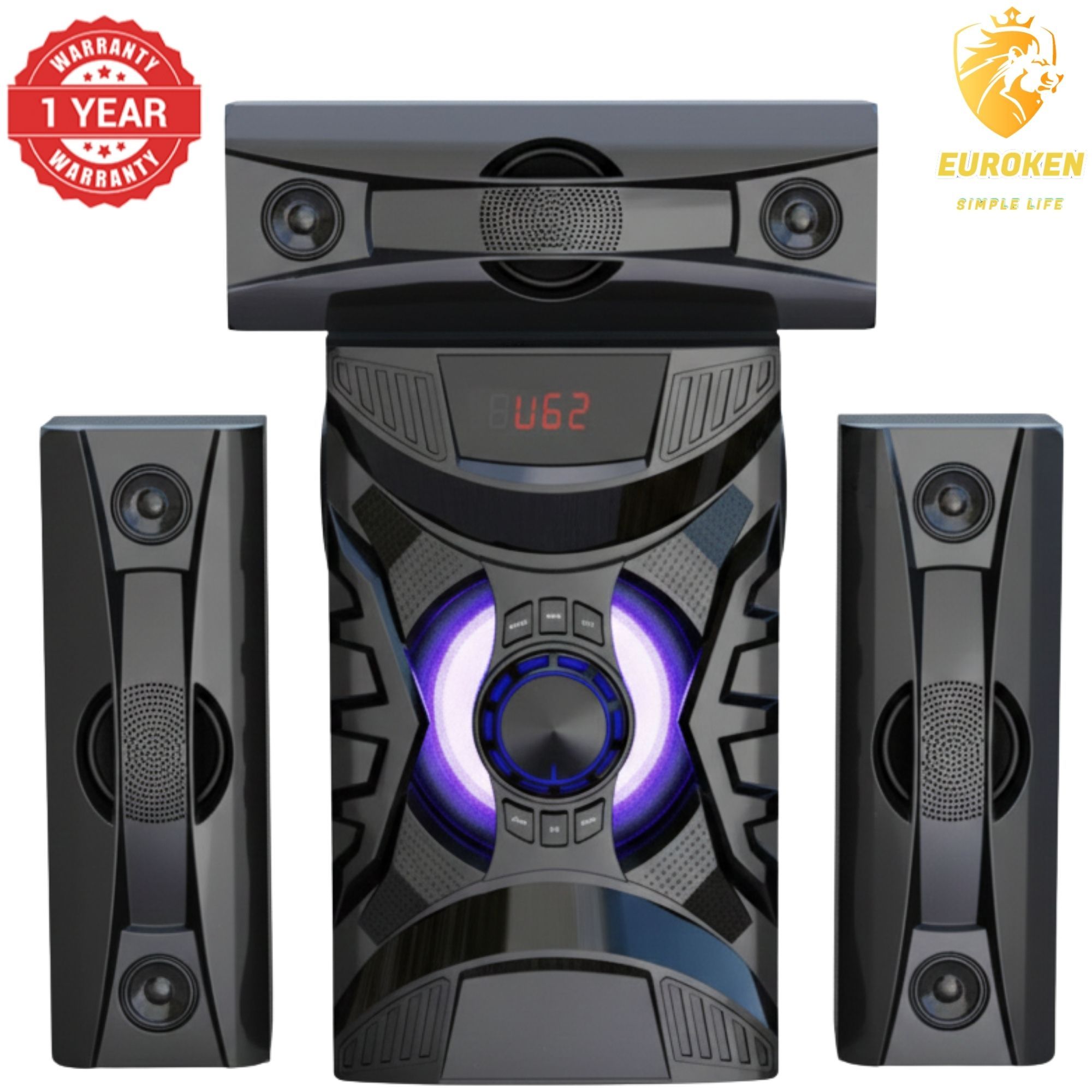 【Exclusive Offer】 NEW EUROKEN EK-610 3.1CH  20,000W Multimedia Bluetooth Woofer Home Theatre Speaker System  Subwoofer BLUETOOTH/USB/SD/FM Home Audio System  with Remote Control
