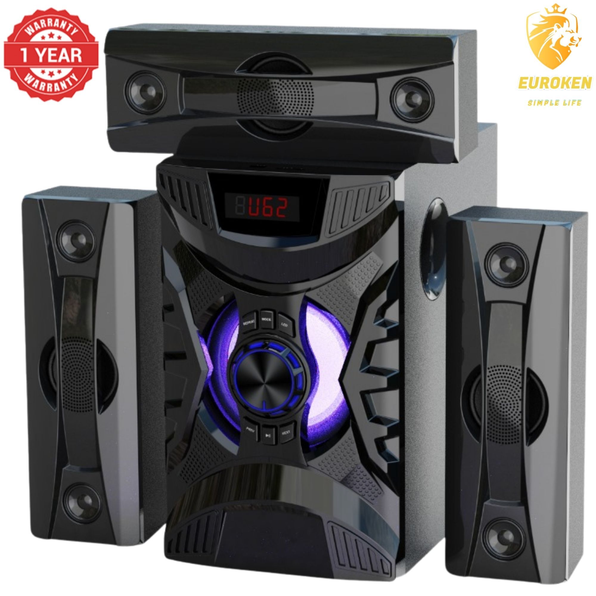 【Exclusive Offer】 NEW EUROKEN EK-610 3.1CH  20,000W Multimedia Bluetooth Woofer Home Theatre Speaker System  Subwoofer BLUETOOTH/USB/SD/FM Home Audio System  with Remote Control