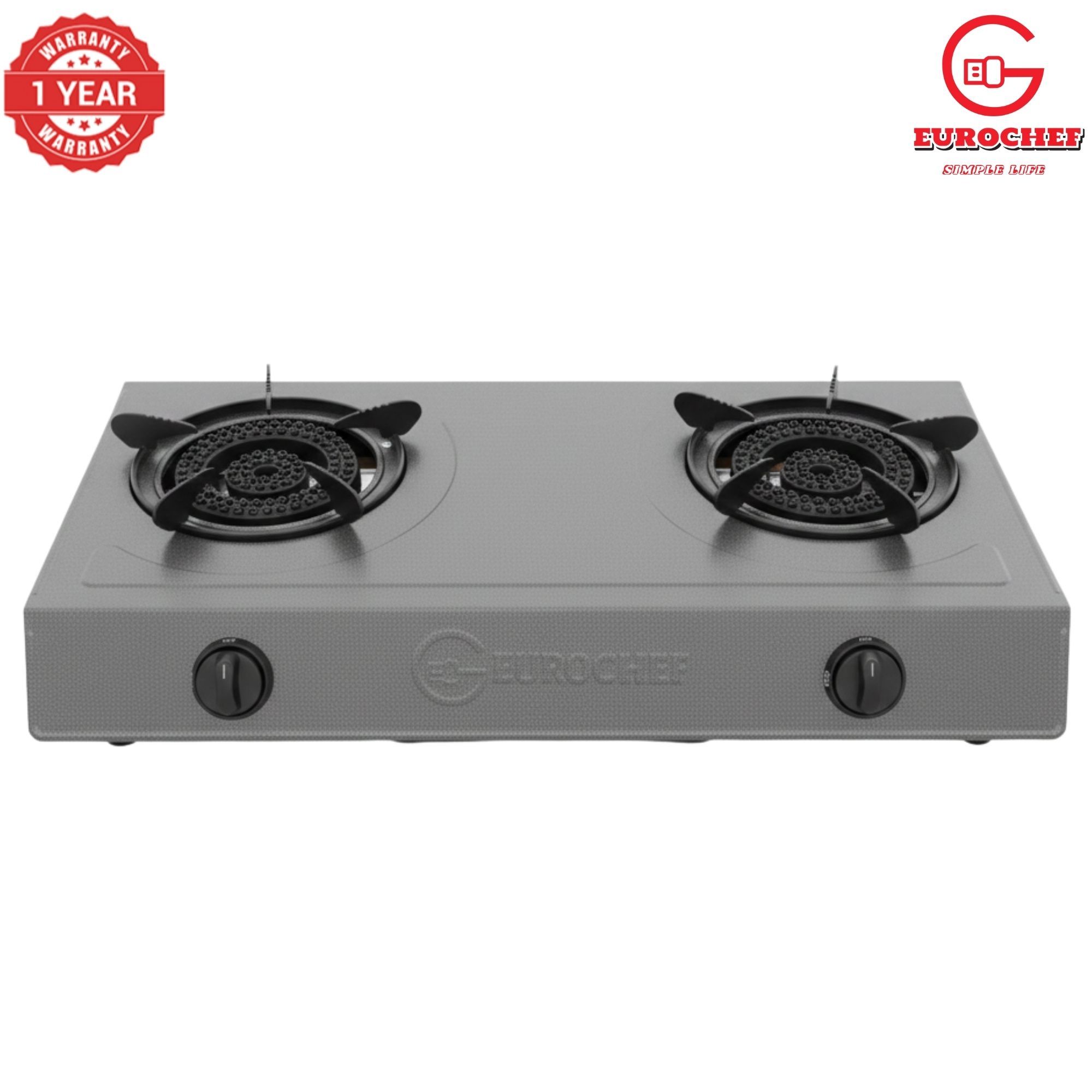 【Limited Offer】Eurochef ST-HEAVY02 Heavy Duty Gas Cooker with Cast Iron Burners, Stainless Steel Panel & Auto Ignition