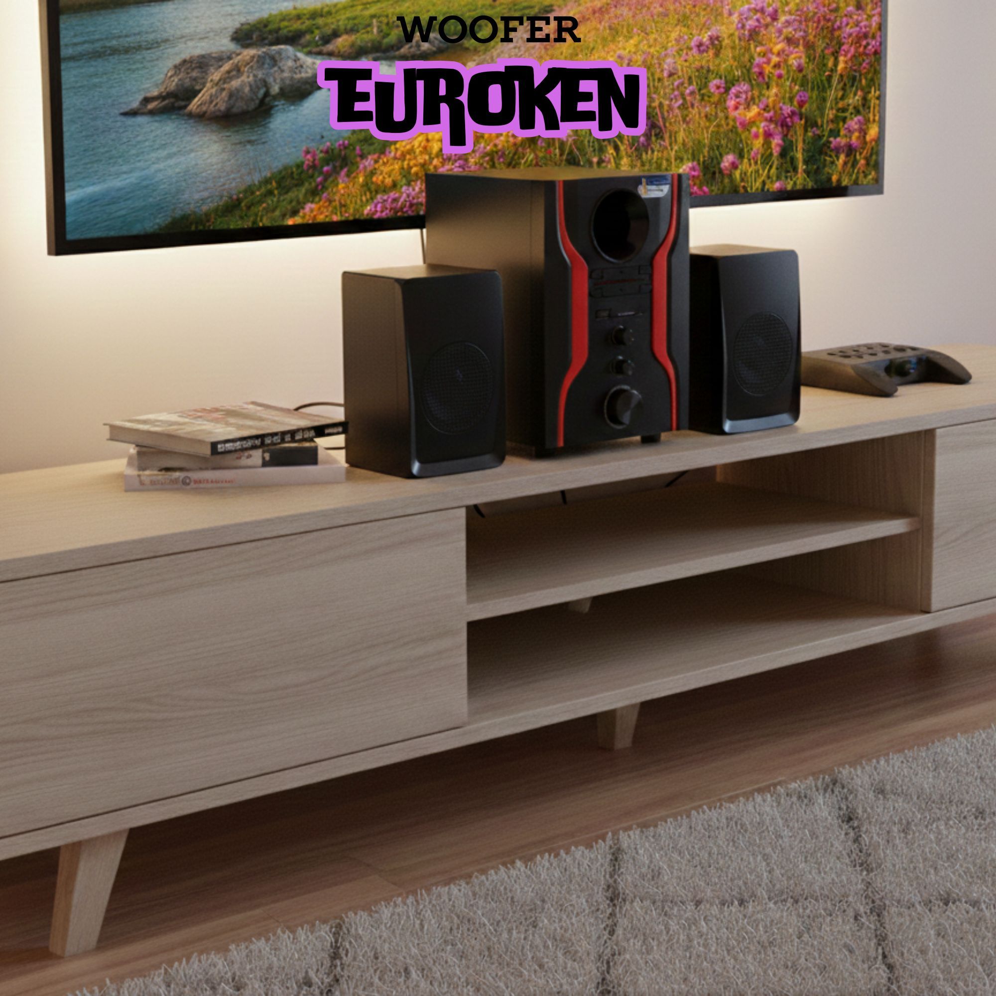 【Exclusive Offer】 Euroken EK-401 2.1CH Subwoofer Speaker 1000W PMPO Woofer Home Theatre Audio Speaker System BLUETOOTH/FM/SD/USB With Remote Control