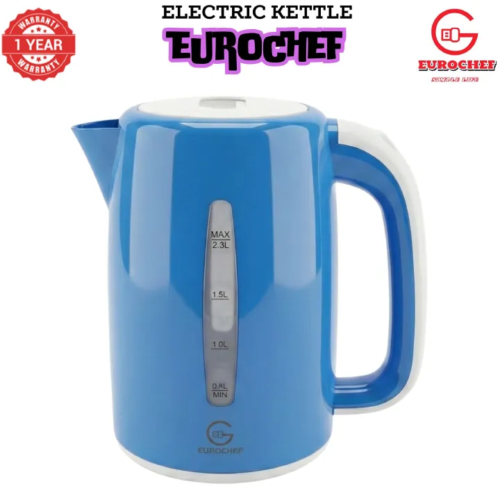 【Limited Offer】 EUROCHEF EC-K06 2.3L Plastic Electric Cordless Kettle Electric Jug for boiling water Kitchen Appliance(1 YR WARRANTY) -PINK BLUE WHITE