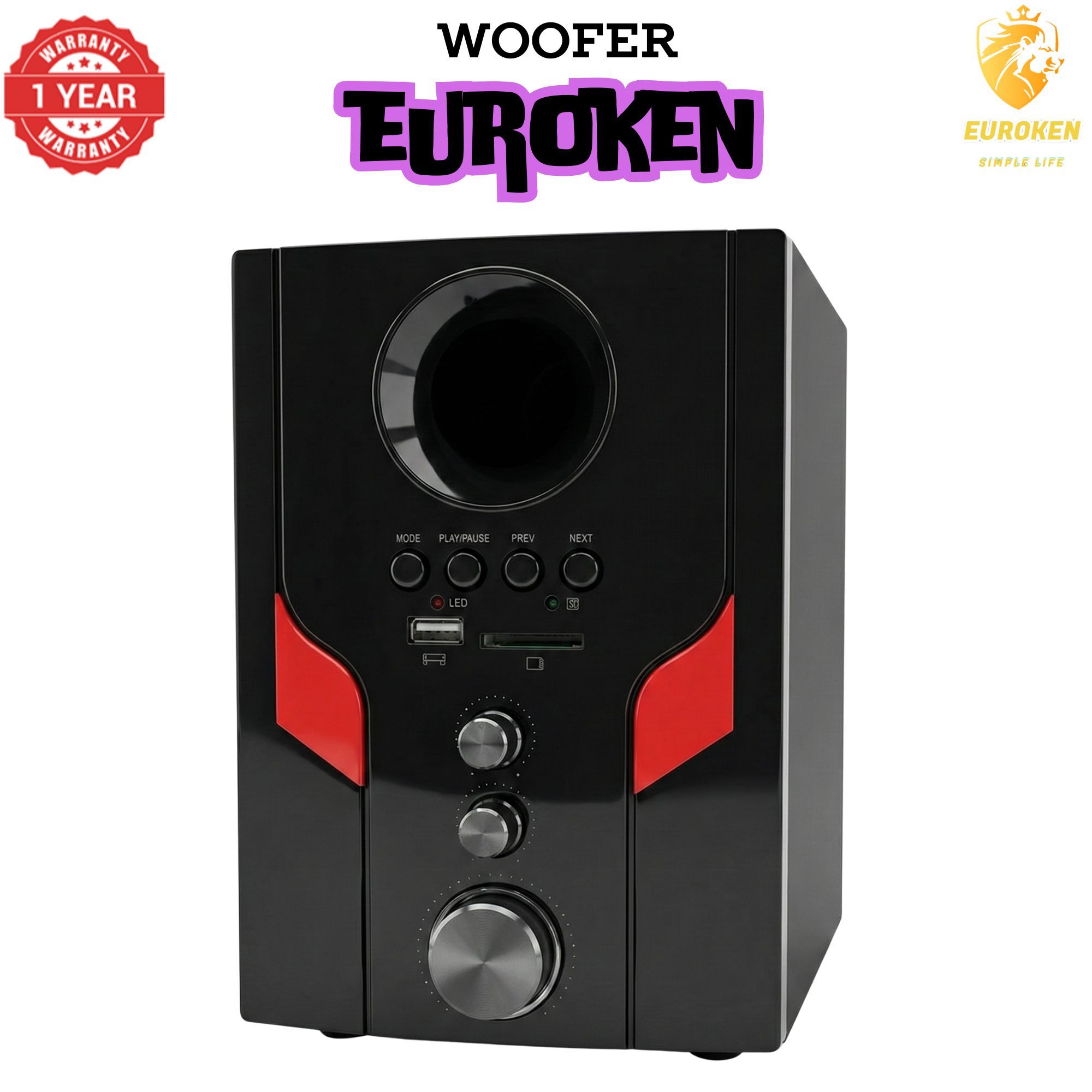 【Exclusive Offer】 Euroken EK-401 2.1CH Subwoofer Speaker 1000W PMPO Woofer Home Theatre Audio Speaker System BLUETOOTH/FM/SD/USB With Remote Control
