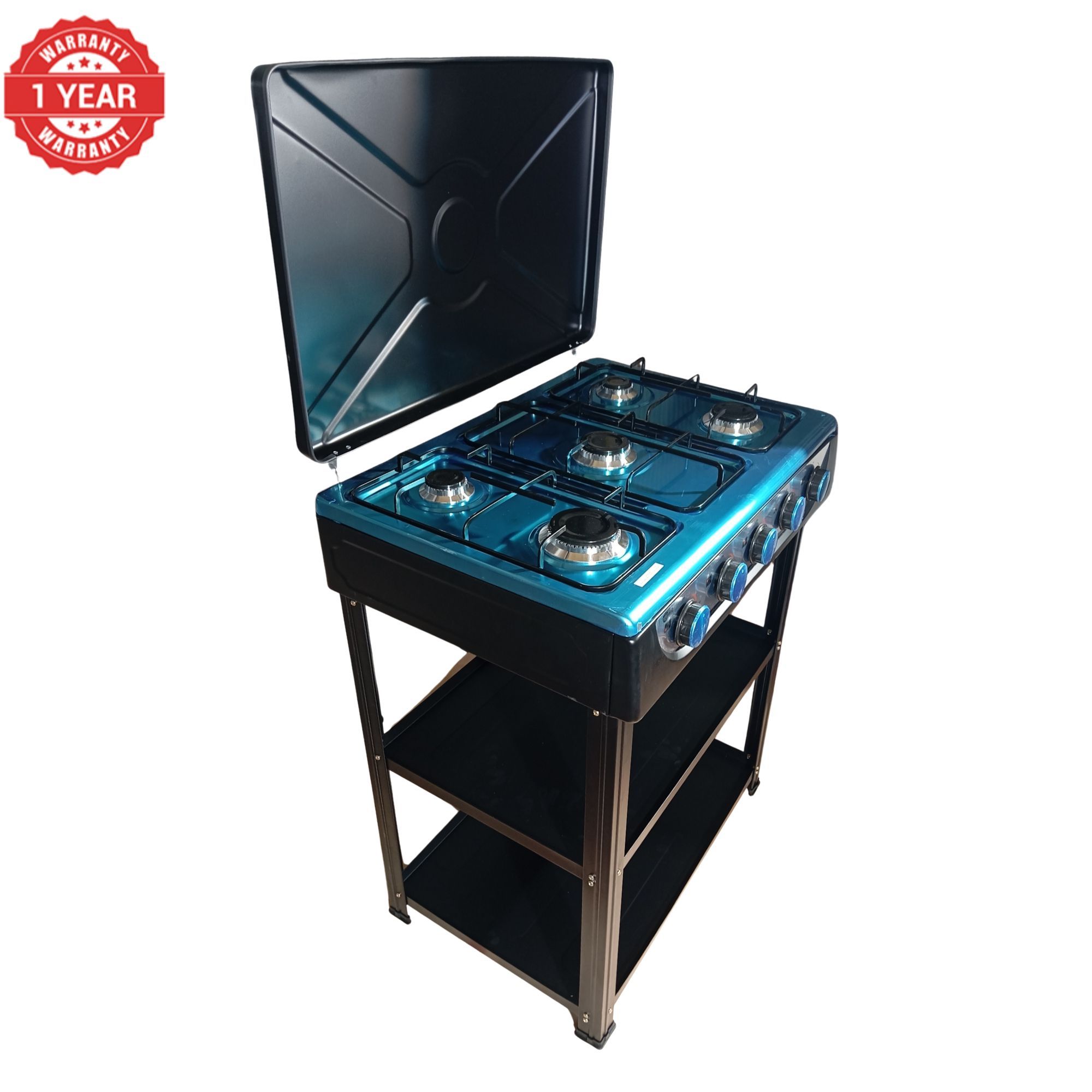 【Exclusive Offer】 STARLUX  SGS-6015-J Simple Standing Cooker Full 5 Gas Cooker With Shelves & No Oven