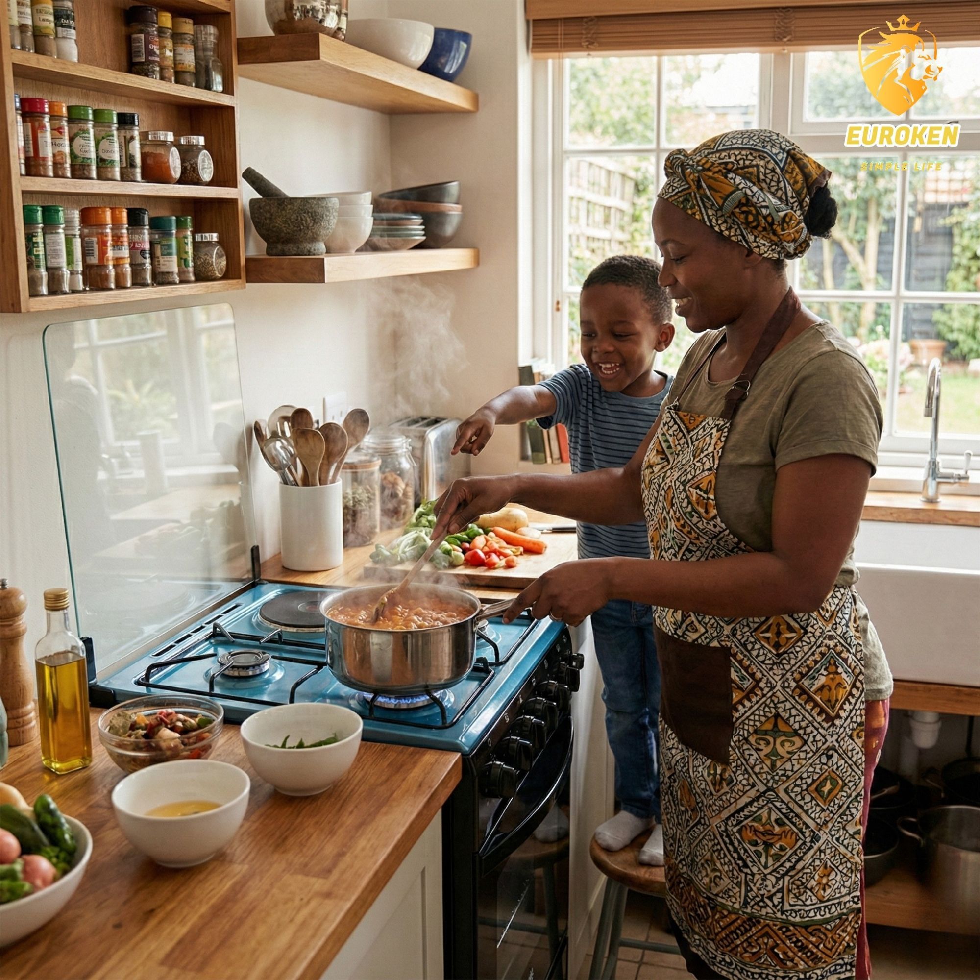 【LIMITED OFFER】 Euroken Euro55-3G1E-E  50L Home Improvement   Free Standing  Gas Cooker 3 GAS +1 Hot plate Kitchen Appliance with electric oven - 50X55CM