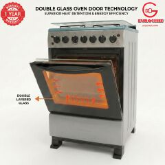 【LIMITED OFFER】 Eurochef 50X55 EGT55-3G1E-E  55L Home Improvement  Free standing Gas Cooker  3 GAS + 1 Hot Plate  Kitchen appliance with electric oven