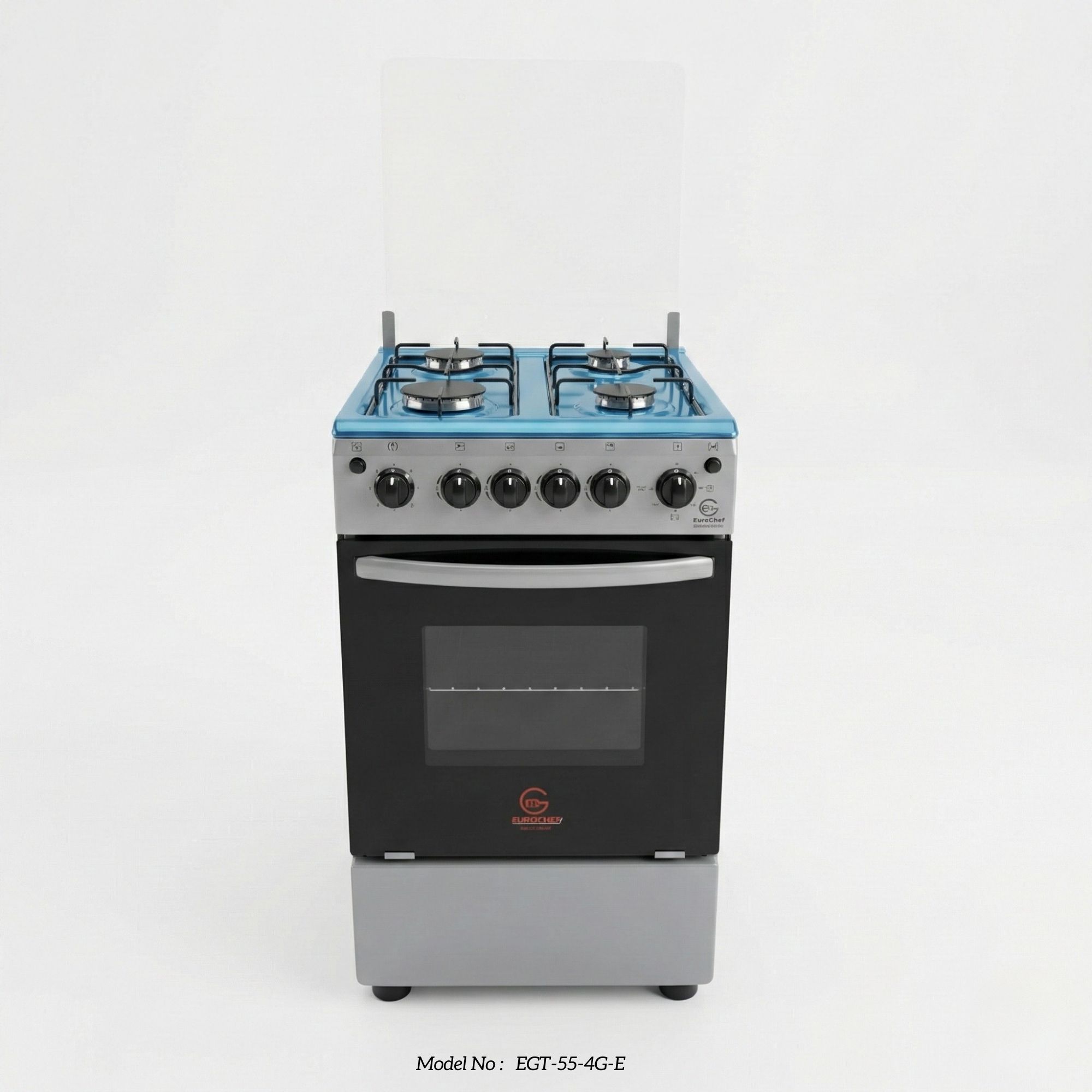 【LIMITED OFFER】 EUROCHEF EGT55-4G-E  55L HOME IMPROVEMENT FREE STANDING GAS  COOKER  4 GAS BURNER KITCHEN APPLIANCE WITH ELECTRIC OVEN 50X55CM