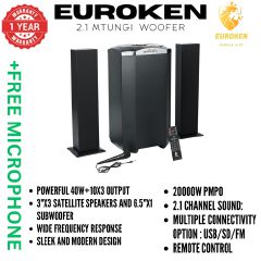 【Exclusive Offer】NEW EUROKEN MTUNGI EK-607 2.1CH With 20,000 PMPO MTUNGI Subwoofer Speaker  Home Theatre Audio System  With Remote Control BLUETOOTH/USB/SD/FM FREE MIC