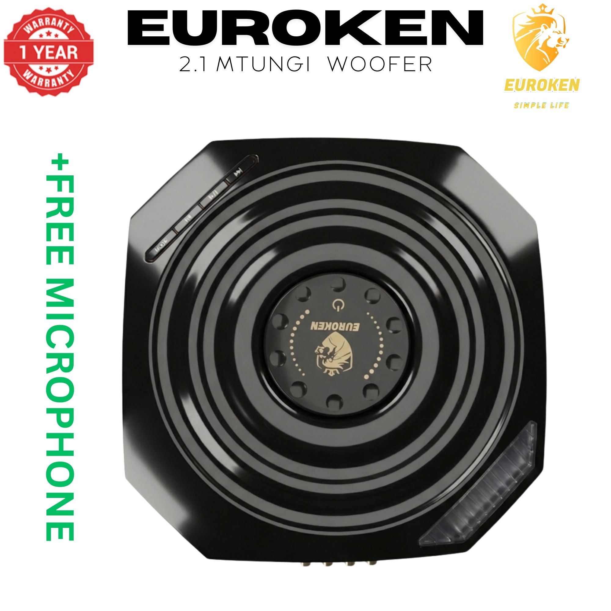 【Exclusive Offer】NEW EUROKEN MTUNGI EK-607 2.1CH With 20,000 PMPO MTUNGI Subwoofer Speaker  Home Theatre Audio System  With Remote Control BLUETOOTH/USB/SD/FM FREE MIC