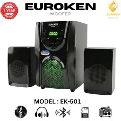 【Exclusive Offer】 Euroken EK-501 2.1CH Subwoofer Speaker 1200W PMPO Woofer Home Theatre Audio Speaker System BLUETOOTH/FM/SD/USB With Remote Control