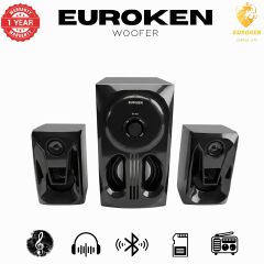 【Exclusive Offer】 Euroken EK-521 2.1CH Subwoofer Speaker 1200W PMPO Woofer Home Theatre Audio Speaker System BLUETOOTH/FM/SD/USB With Remote Control