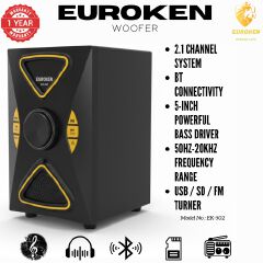 【Exclusive Offer】 Euroken EK-502 2.1CH Subwoofer Speaker 1200W PMPO Woofer Home Theatre Audio Speaker System BLUETOOTH/FM/SD/USB With Remote Control