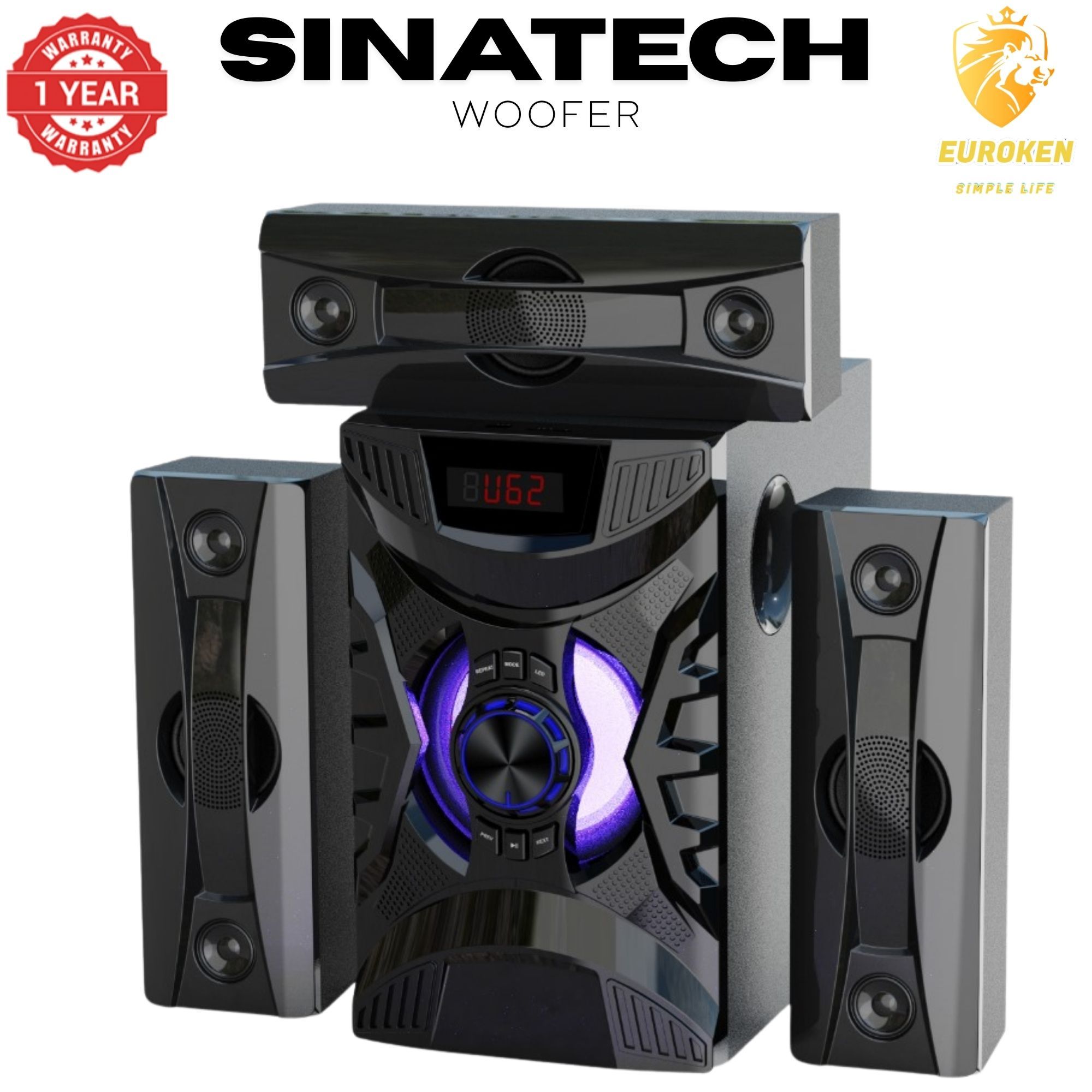 【Exclusive Offer】 NEW SINATECH ST-6310 3.1CH Subwoofer Speaker 20,000W PMPO Woofer Home Theatre Audio Speaker System BLUETOOTH/FM/SD/USB With Remote Control