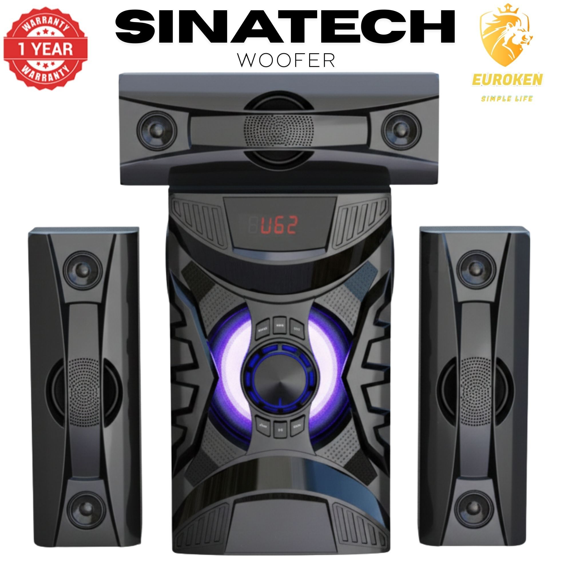 【Exclusive Offer】 NEW SINATECH ST-6310 3.1CH Subwoofer Speaker 20,000W PMPO Woofer Home Theatre Audio Speaker System BLUETOOTH/FM/SD/USB With Remote Control