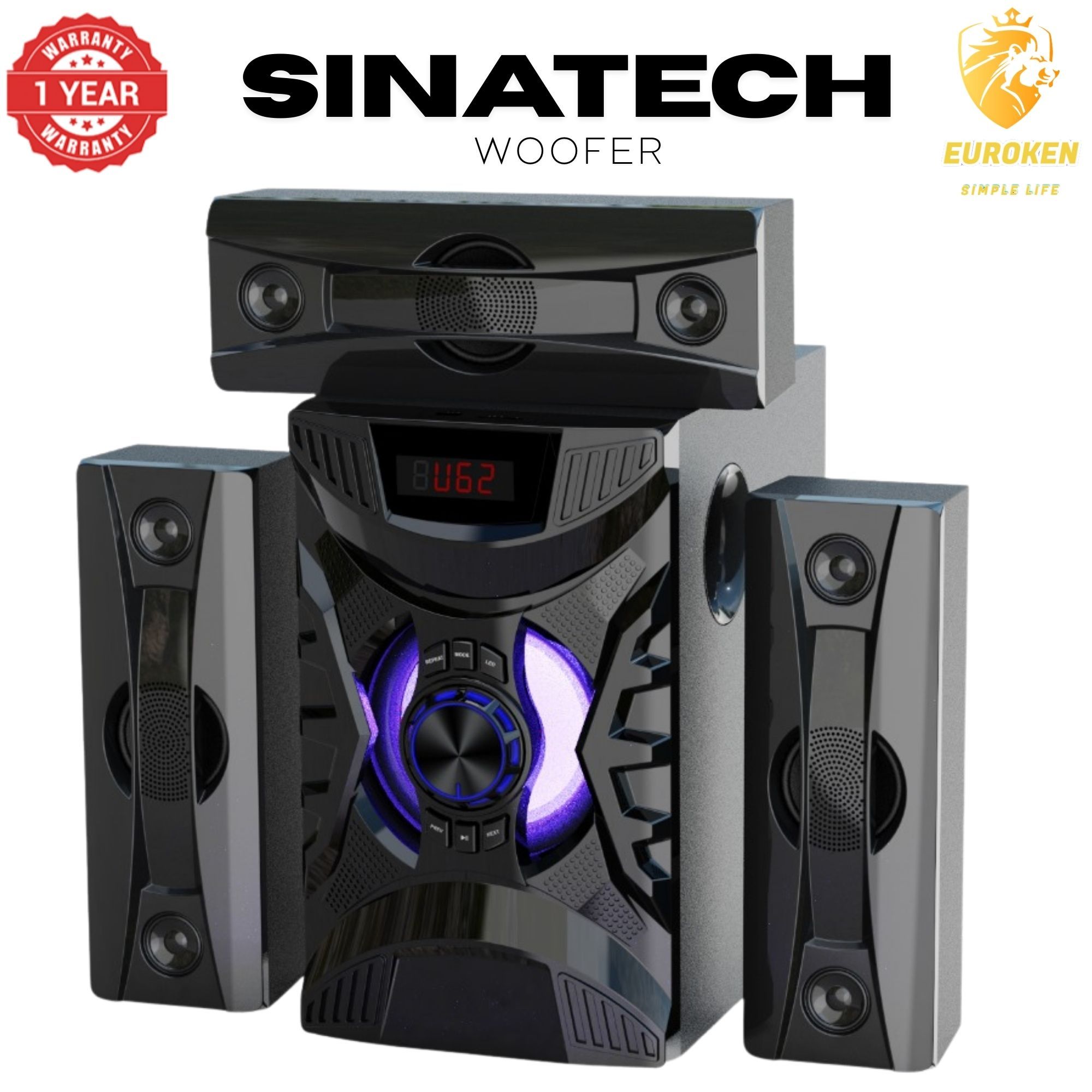 【Exclusive Offer】 NEW SINATECH ST-6310 3.1CH Subwoofer Speaker 20,000W PMPO Woofer Home Theatre Audio Speaker System BLUETOOTH/FM/SD/USB With Remote Control