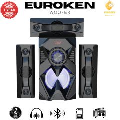 【Exclusive Offer】NEW EUROKEN EK-601 3.1CH With 20,000 PMPO Subwoofer Speaker  Home Theatre Audio System  With Remote Control BLUETOOTH/USB/SD/FM