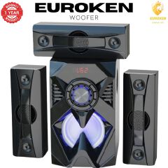 【Exclusive Offer】NEW EUROKEN EK-601 3.1CH With 20,000 PMPO Subwoofer Speaker  Home Theatre Audio System  With Remote Control BLUETOOTH/USB/SD/FM