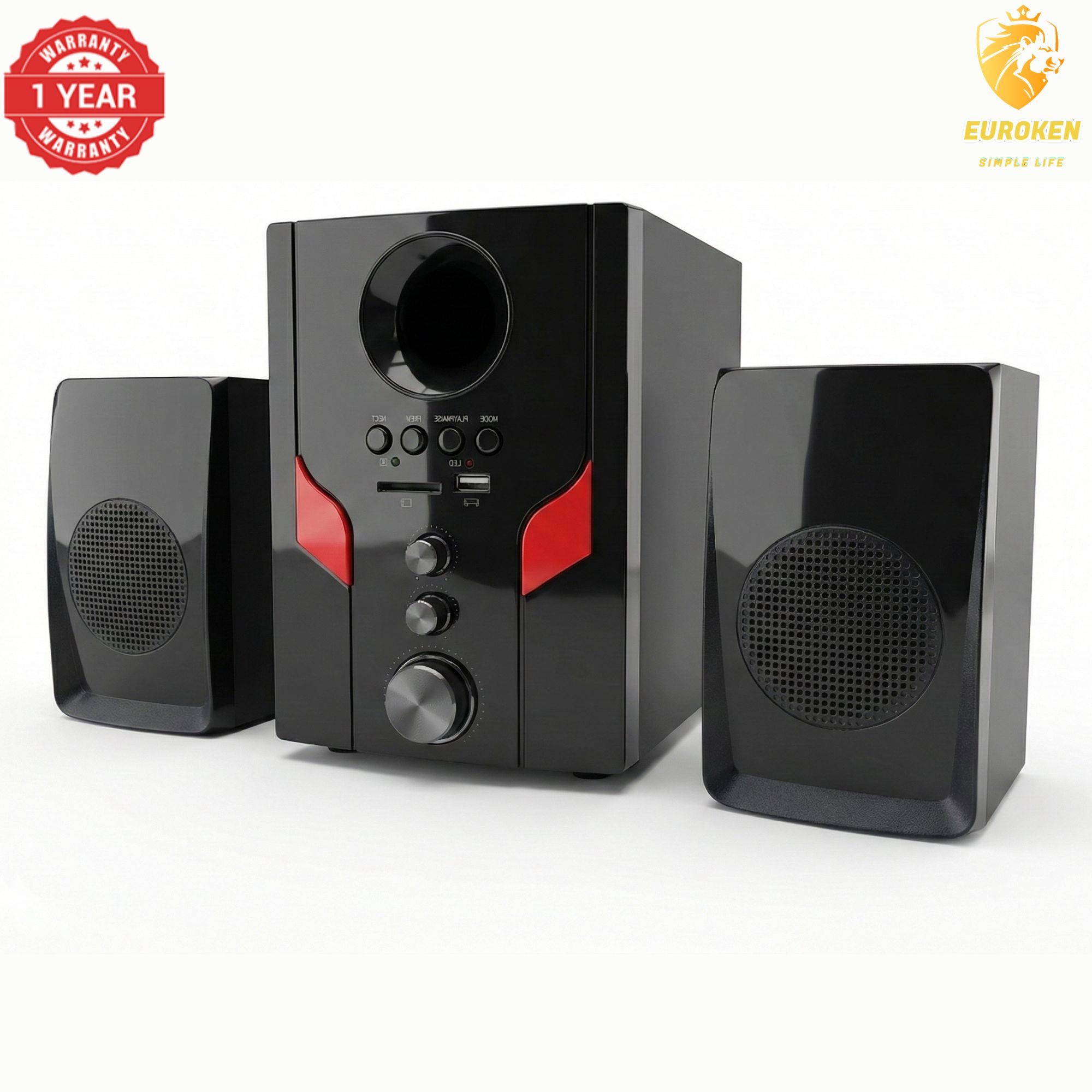 【Exclusive Offer】 Euroken EK-401 2.1CH Subwoofer Speaker 1000W PMPO Woofer Home Theatre Audio Speaker System BLUETOOTH/FM/SD/USB With Remote Control